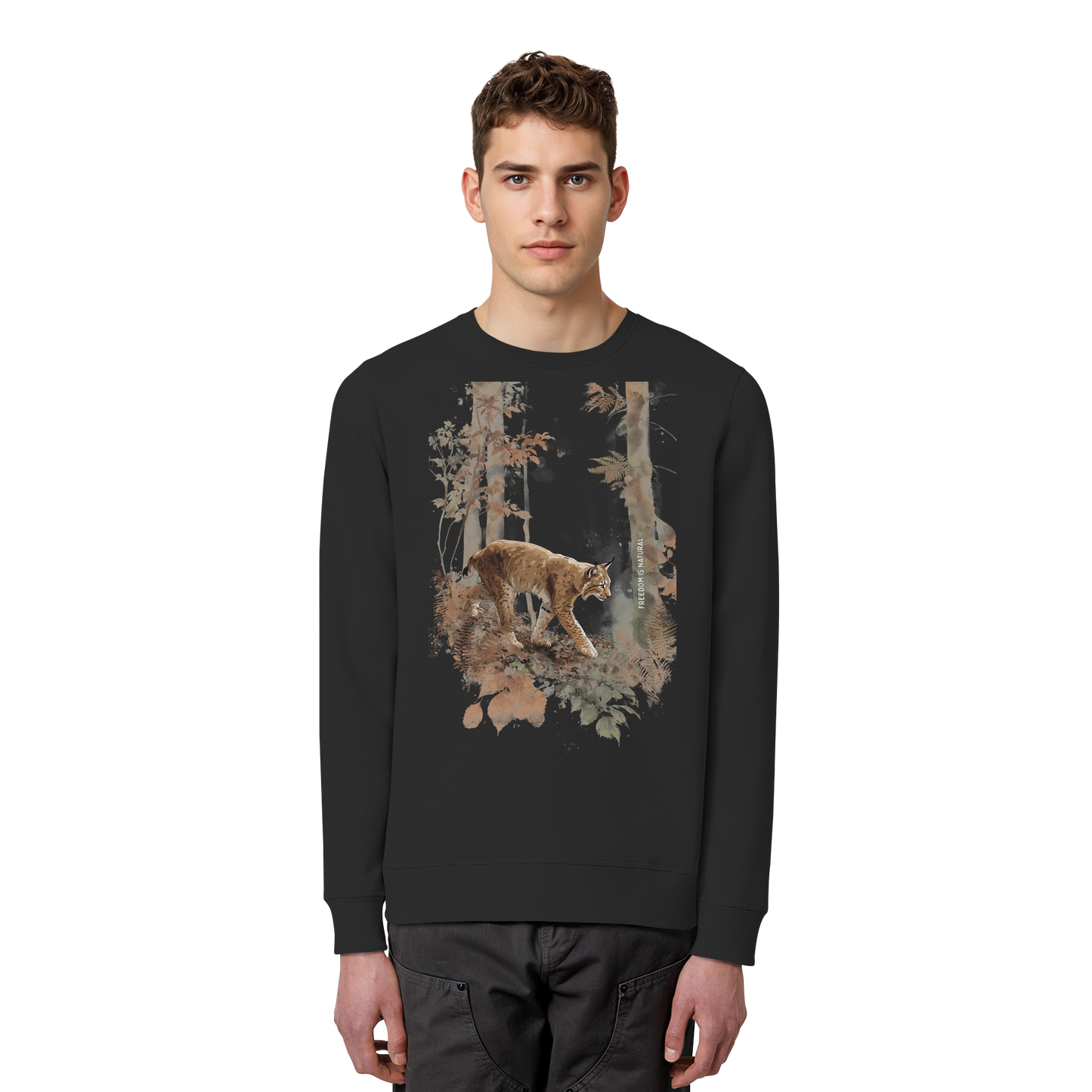 Luchs Watercolor Style - Organic Basic Unisex Sweatshirt