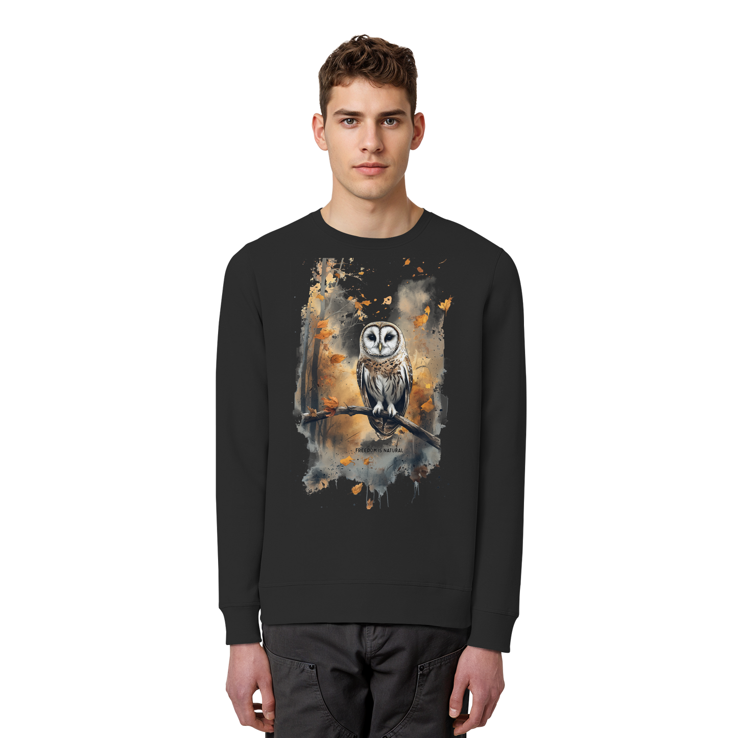 Eule Watercolor Style - Organic Basic Unisex Sweatshirt