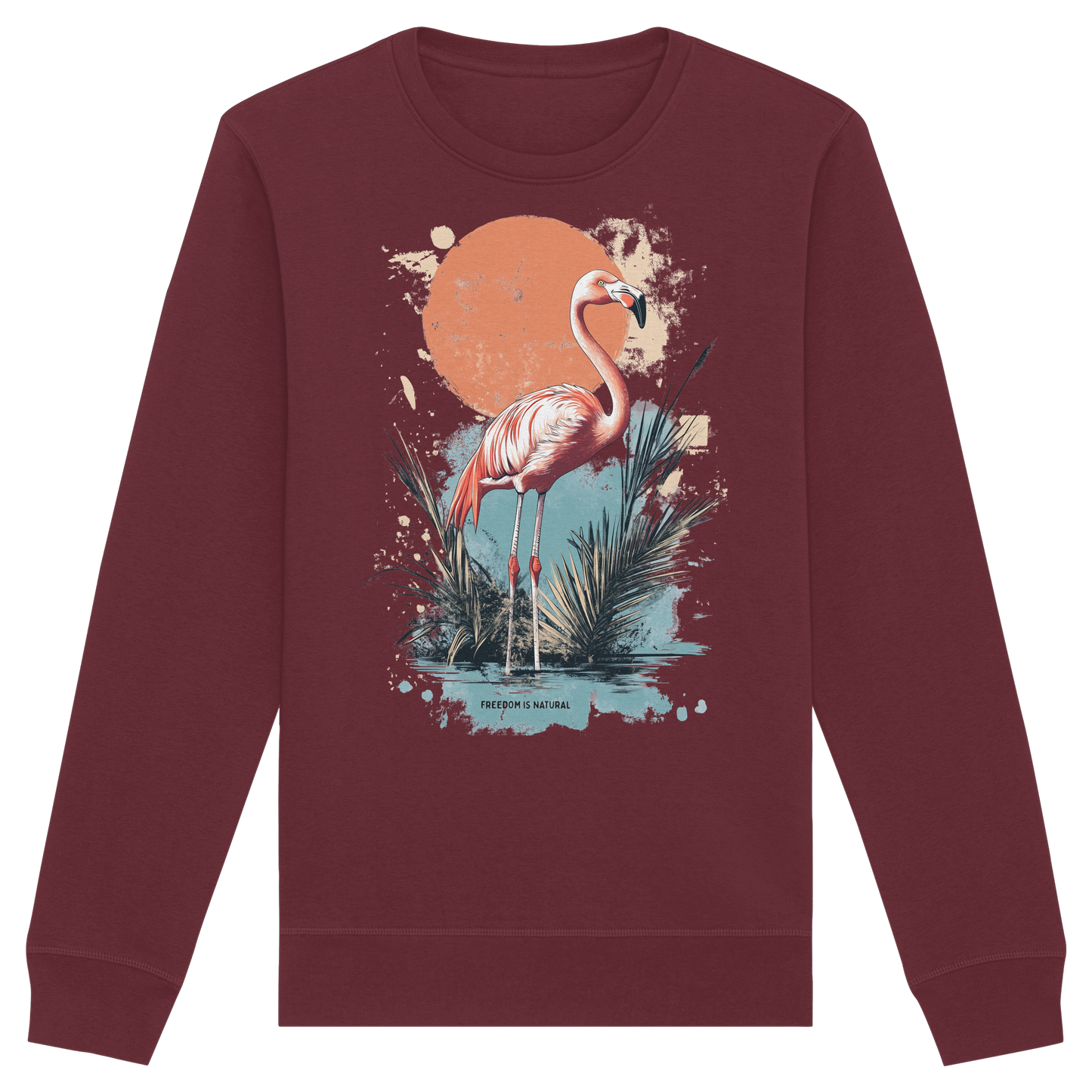 Flamingo Watercolor Style - Organic Basic Unisex Sweatshirt