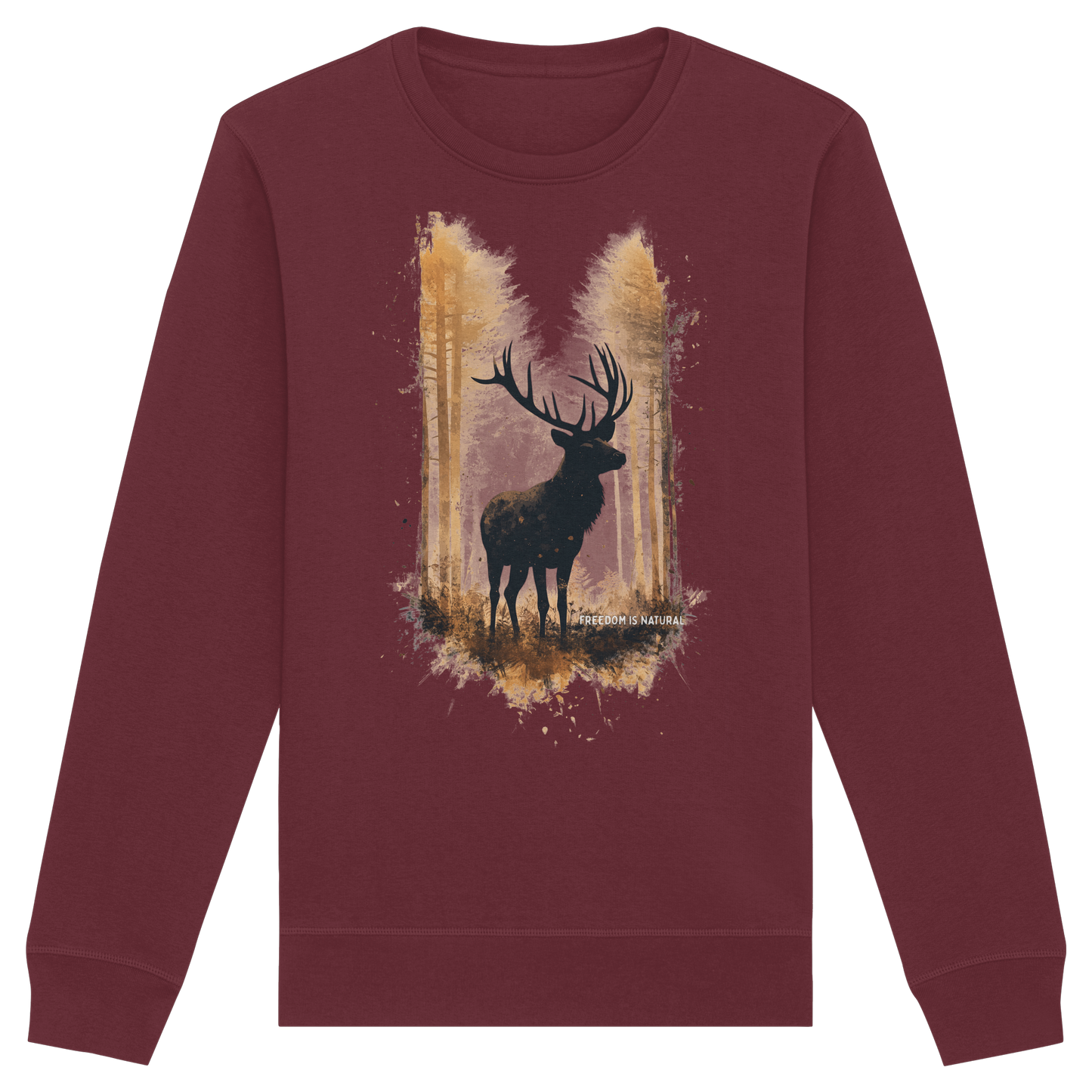 Hirsch Watercolor Style - Organic Basic Unisex Sweatshirt
