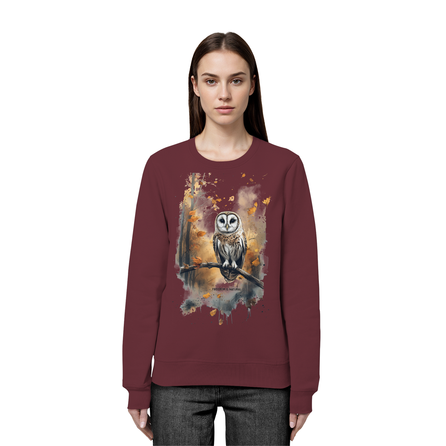 Eule Watercolor Style - Organic Basic Unisex Sweatshirt