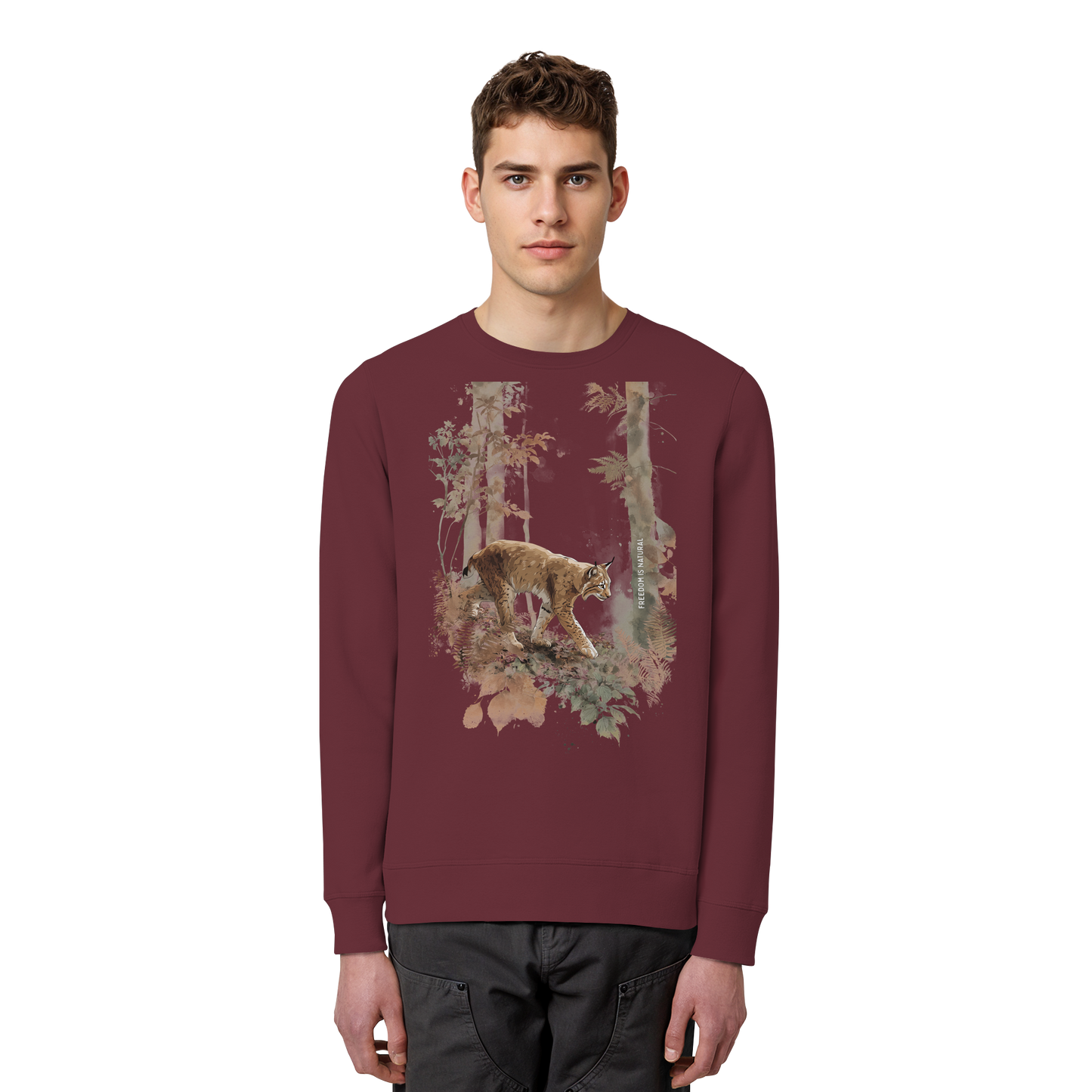 Luchs Watercolor Style - Organic Basic Unisex Sweatshirt