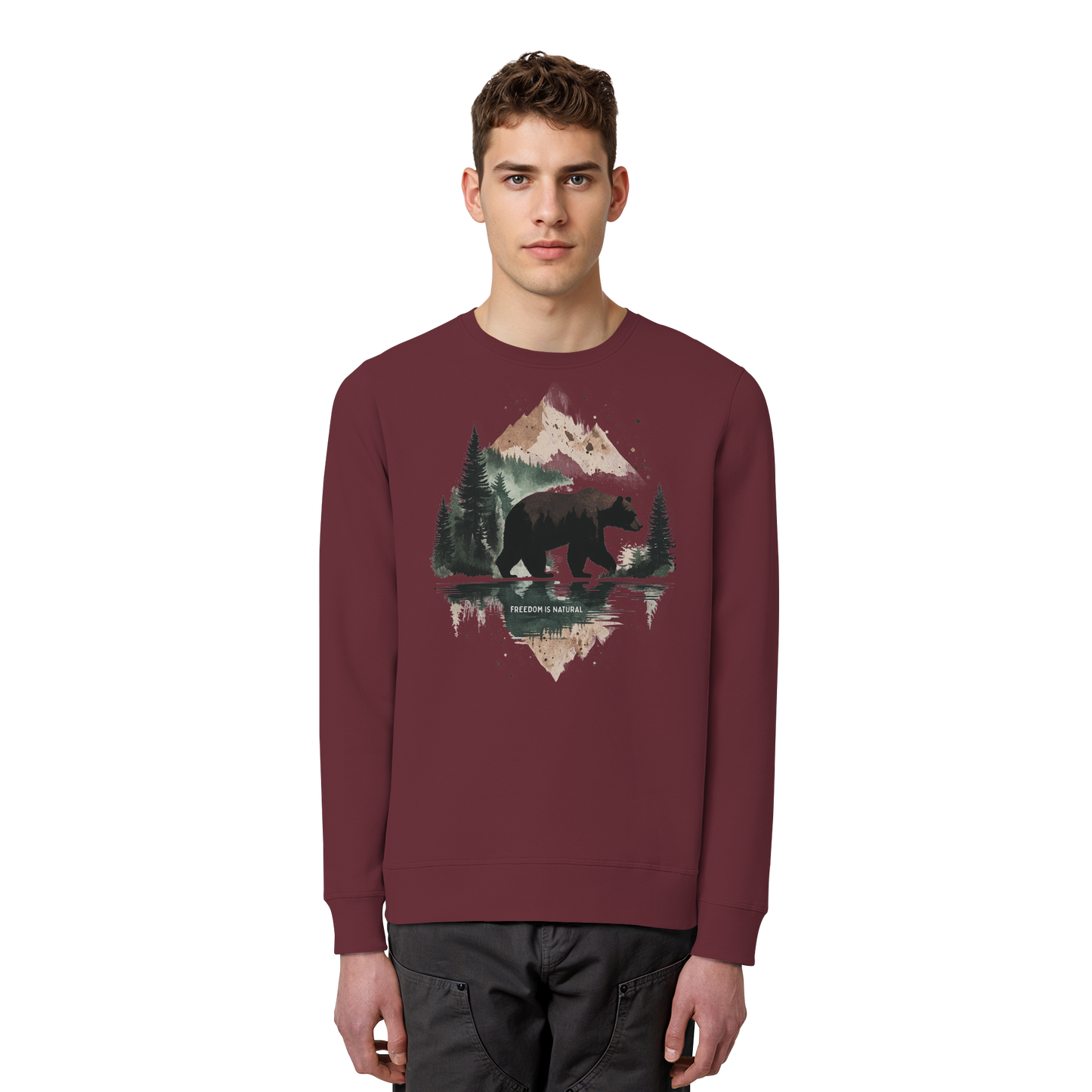 Bär Watercolor Style - Organic Basic Unisex Sweatshirt
