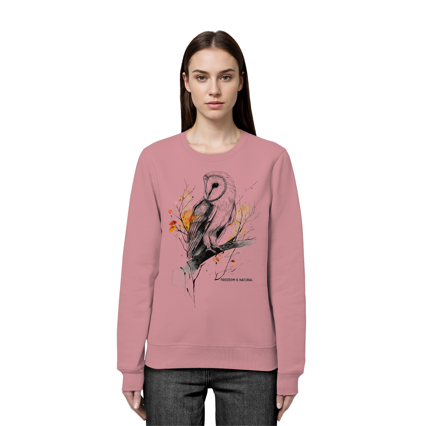Eule Sketch Art Style - Organic Basic Unisex Sweatshirt