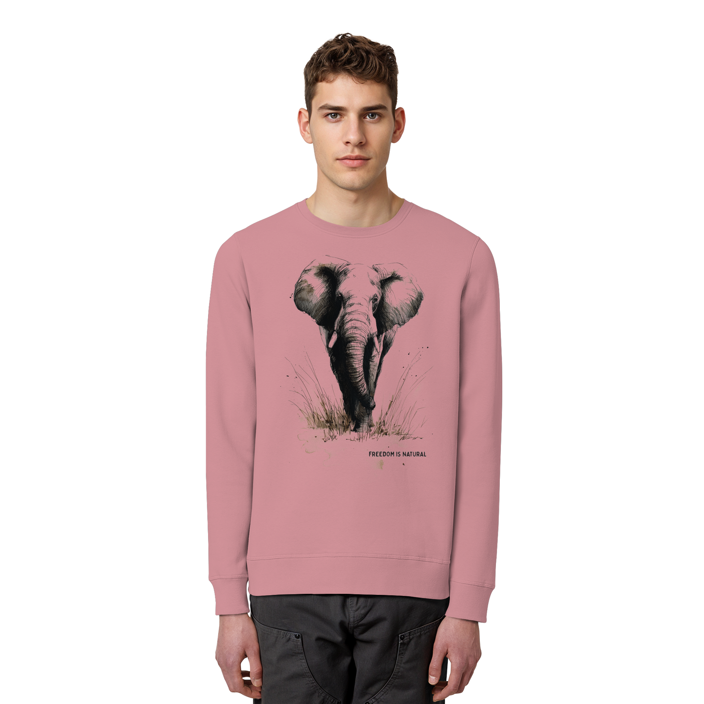 Elefant Sketch Art Style - Organic Basic Unisex Sweatshirt