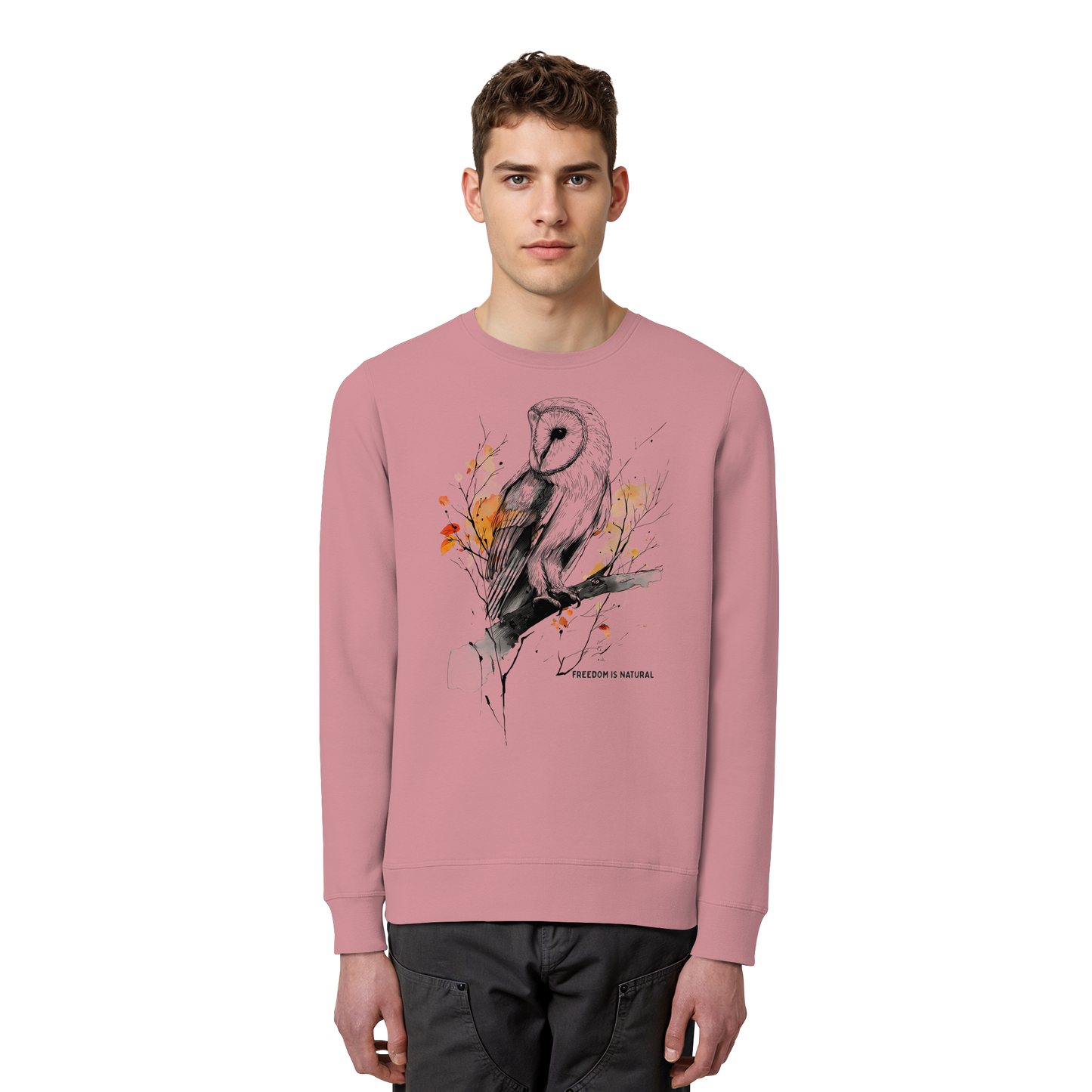 Eule Sketch Art Style - Organic Basic Unisex Sweatshirt