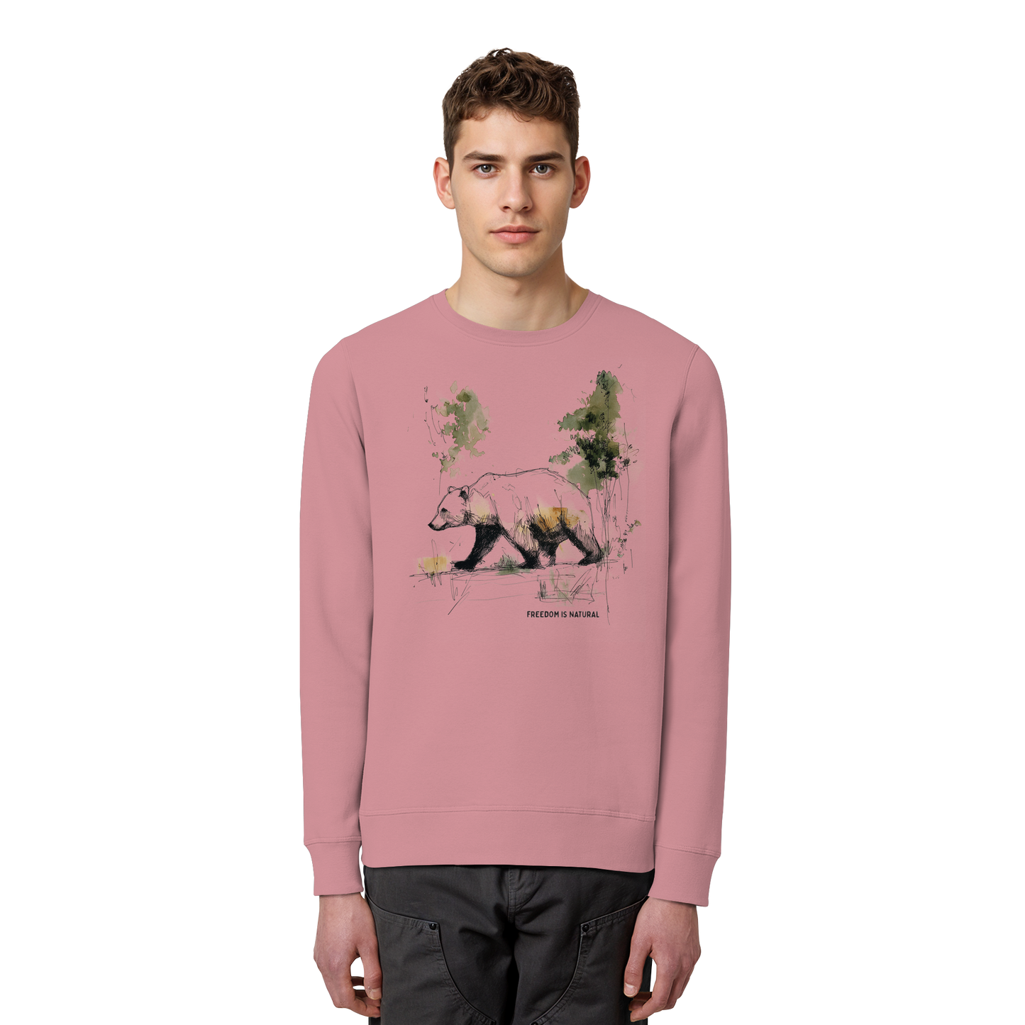 Bär Sketch Art Style - Organic Basic Unisex Sweatshirt