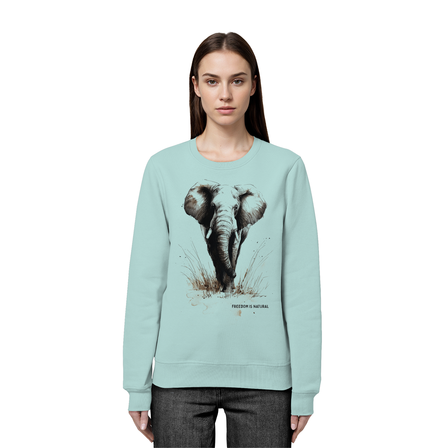 Elefant Sketch Art Style - Organic Basic Unisex Sweatshirt
