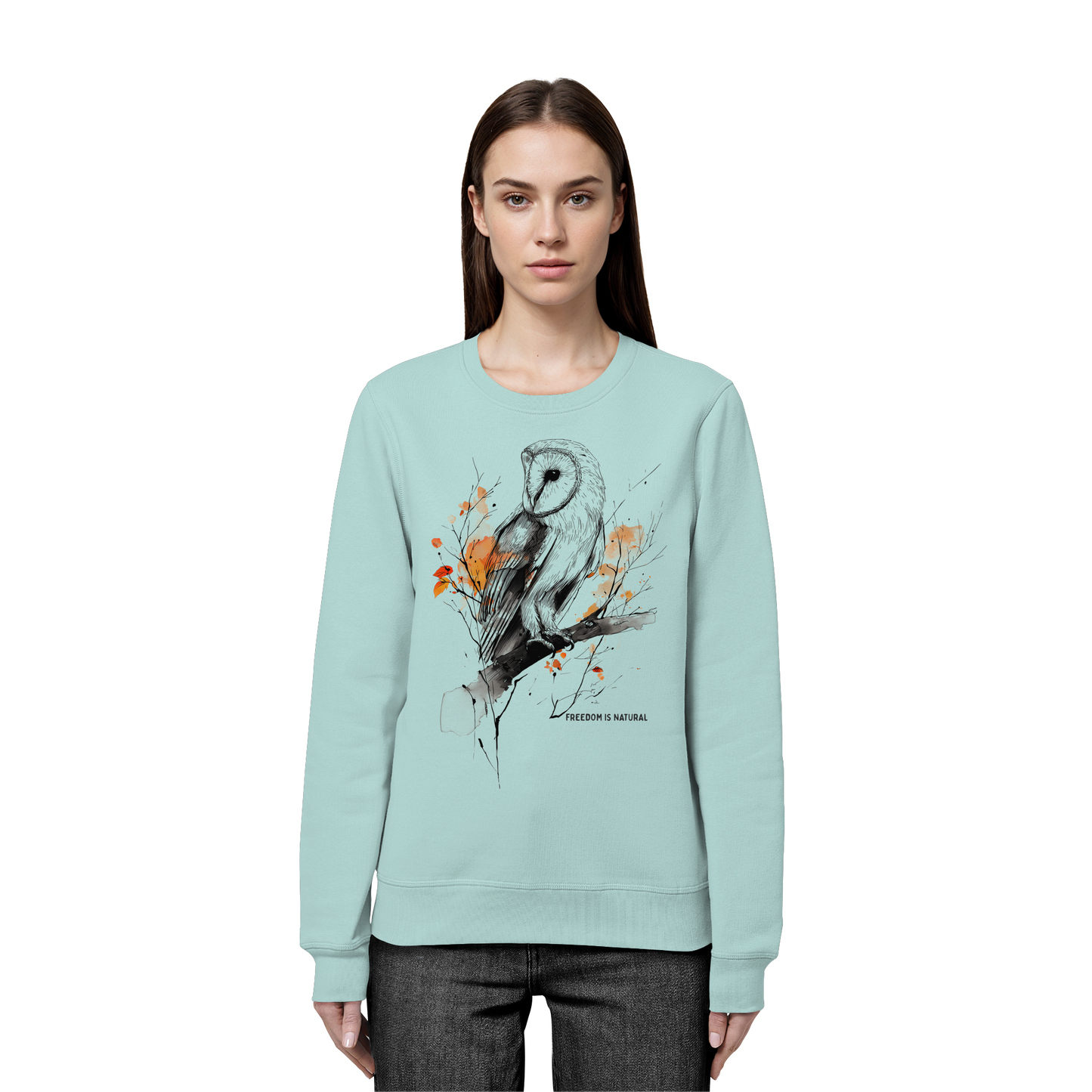 Eule Sketch Art Style - Organic Basic Unisex Sweatshirt