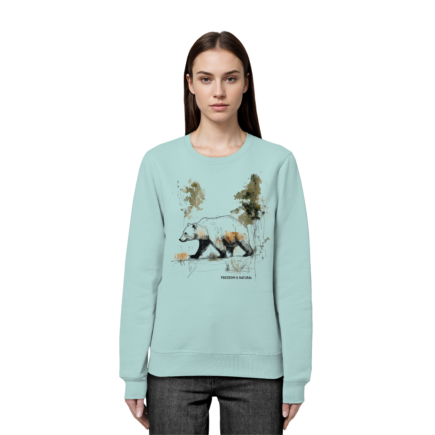 Bär Sketch Art Style - Organic Basic Unisex Sweatshirt