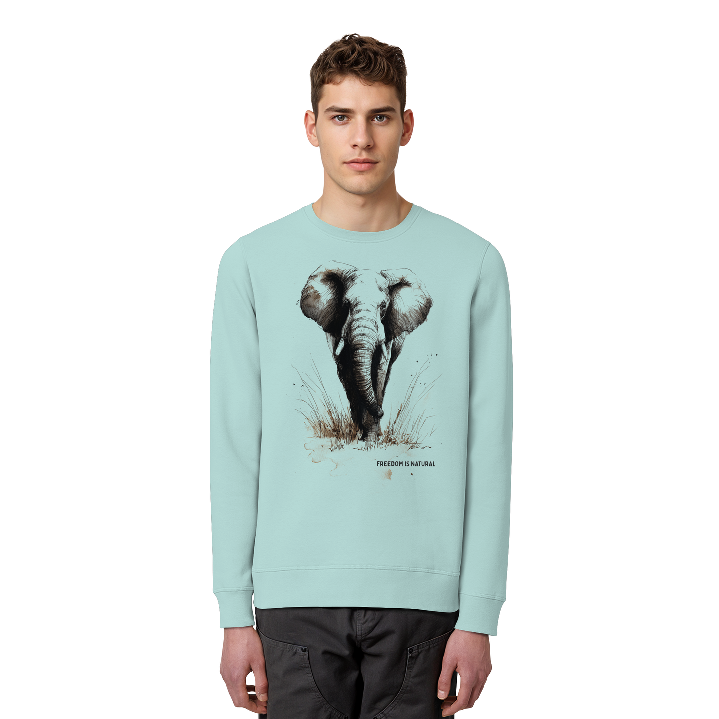 Elefant Sketch Art Style - Organic Basic Unisex Sweatshirt