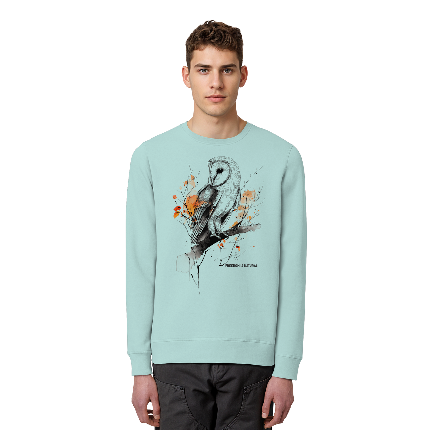 Eule Sketch Art Style - Organic Basic Unisex Sweatshirt
