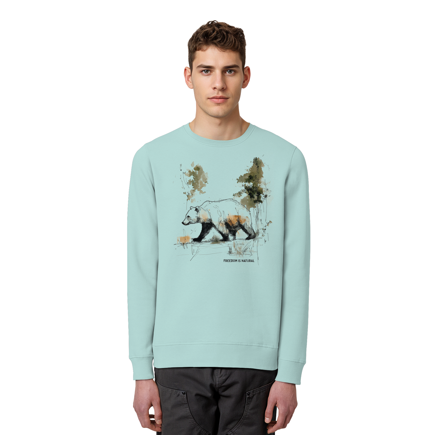 Bär Sketch Art Style - Organic Basic Unisex Sweatshirt