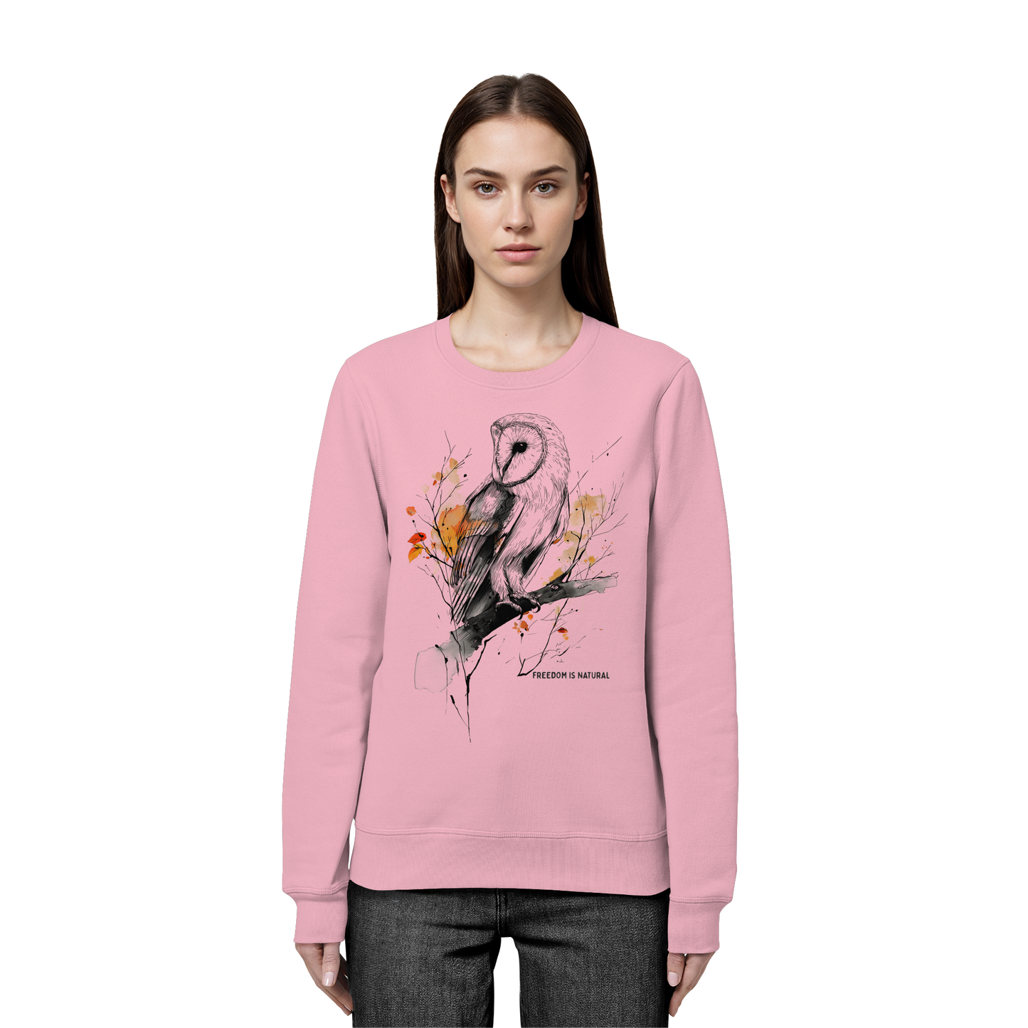 Eule Sketch Art Style - Organic Basic Unisex Sweatshirt