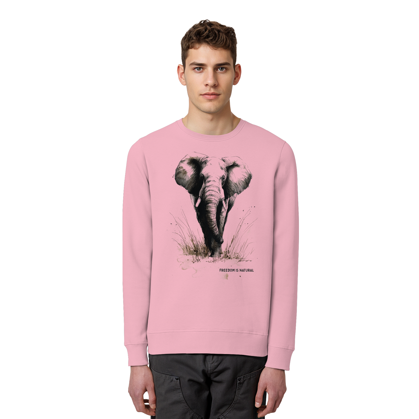 Elefant Sketch Art Style - Organic Basic Unisex Sweatshirt
