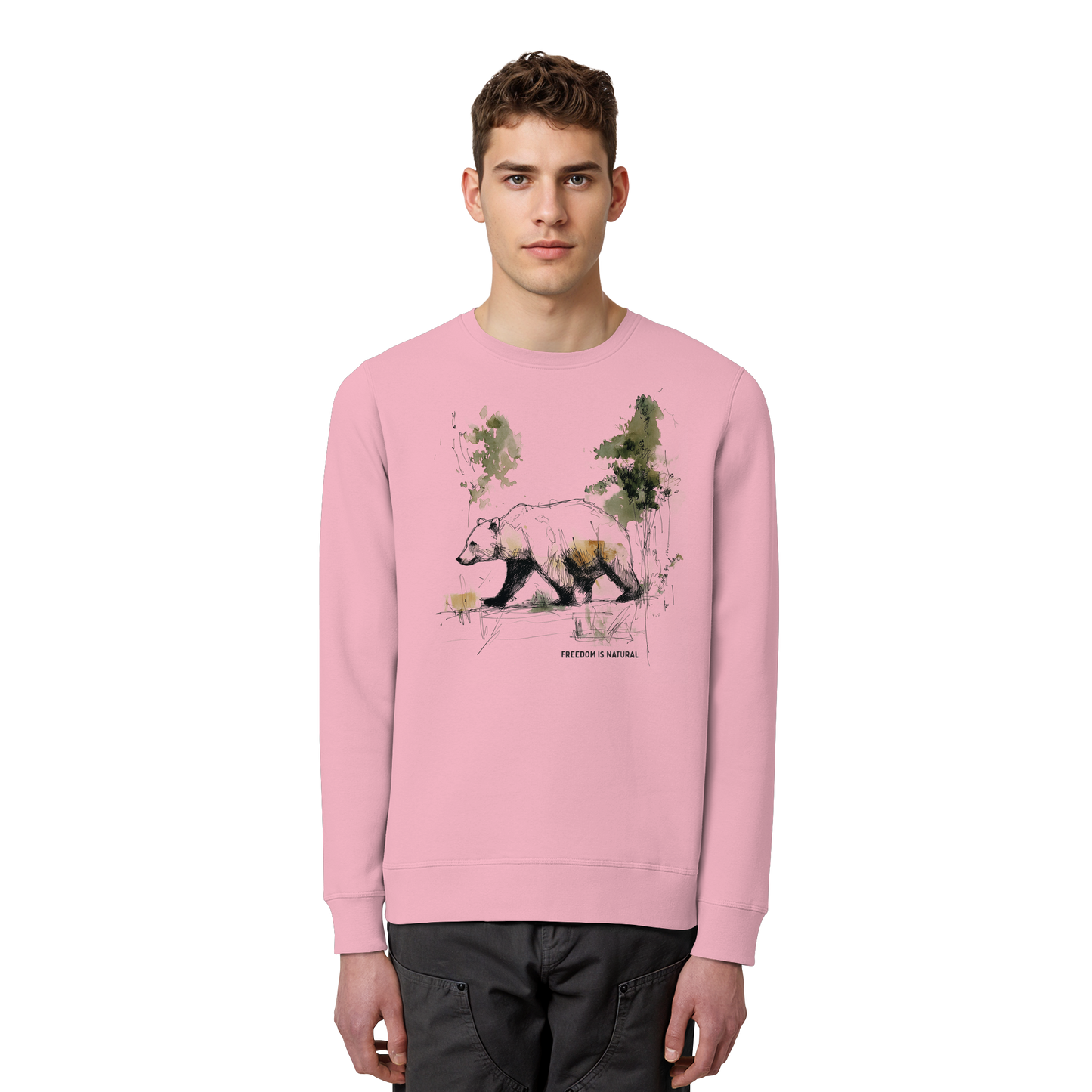 Bär Sketch Art Style - Organic Basic Unisex Sweatshirt