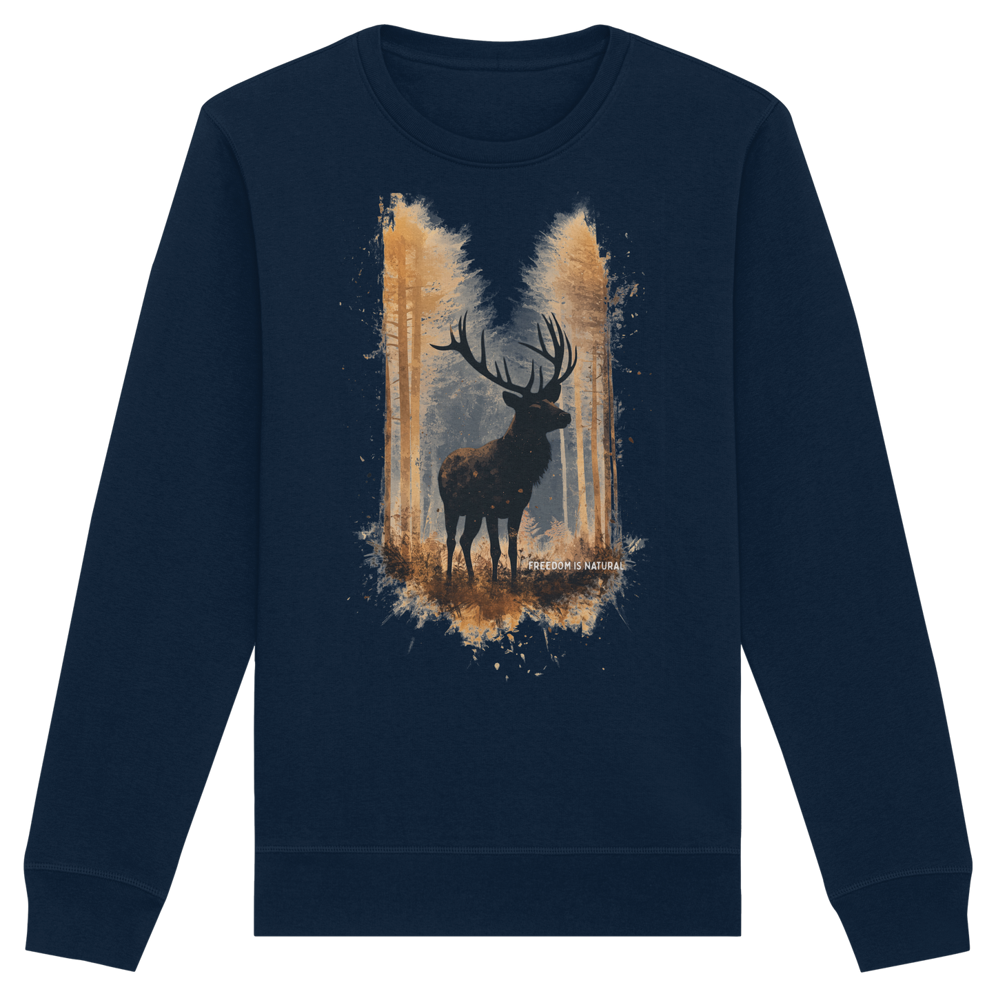 Hirsch Watercolor Style - Organic Basic Unisex Sweatshirt