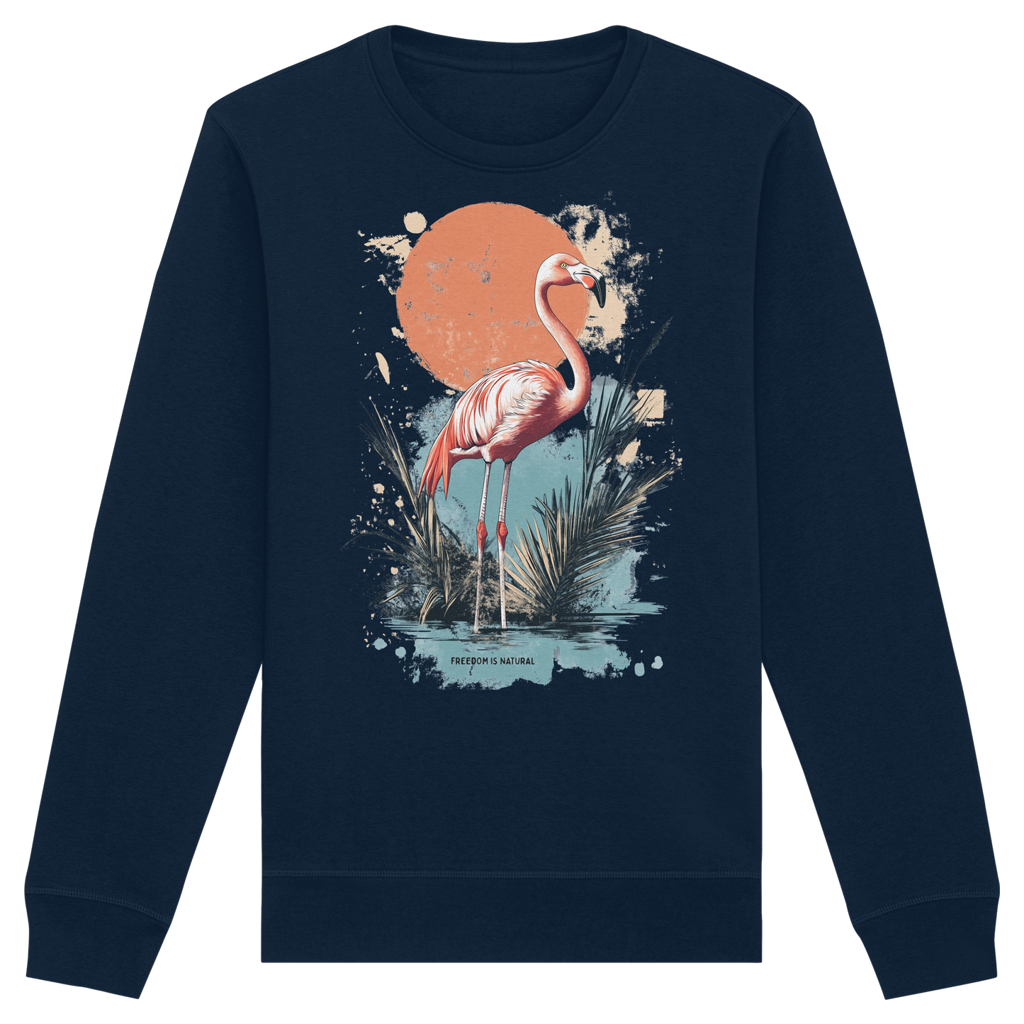 Flamingo Watercolor Style - Organic Basic Unisex Sweatshirt