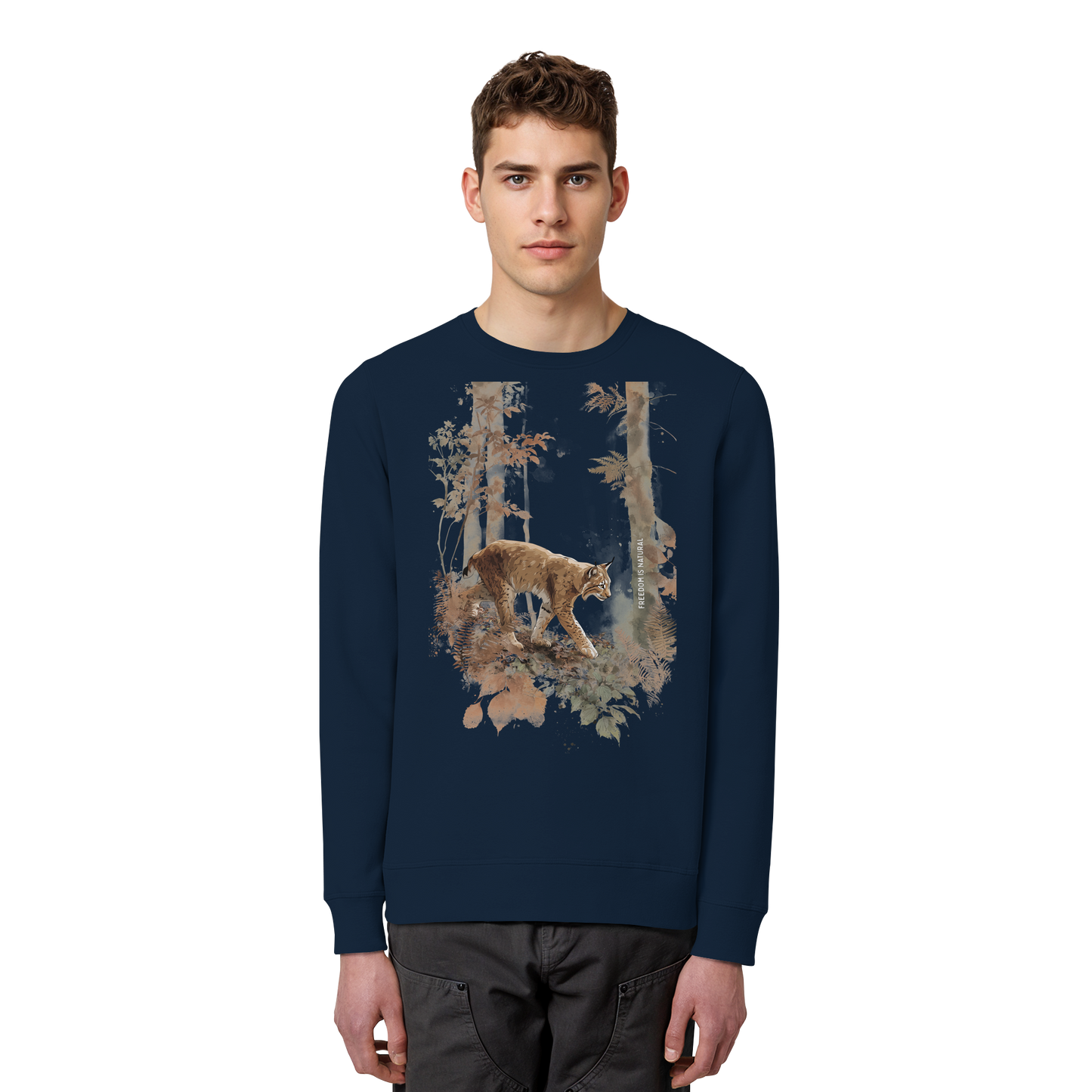 Luchs Watercolor Style - Organic Basic Unisex Sweatshirt
