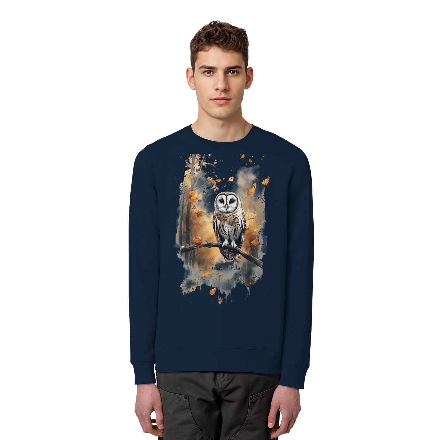 Eule Watercolor Style - Organic Basic Unisex Sweatshirt