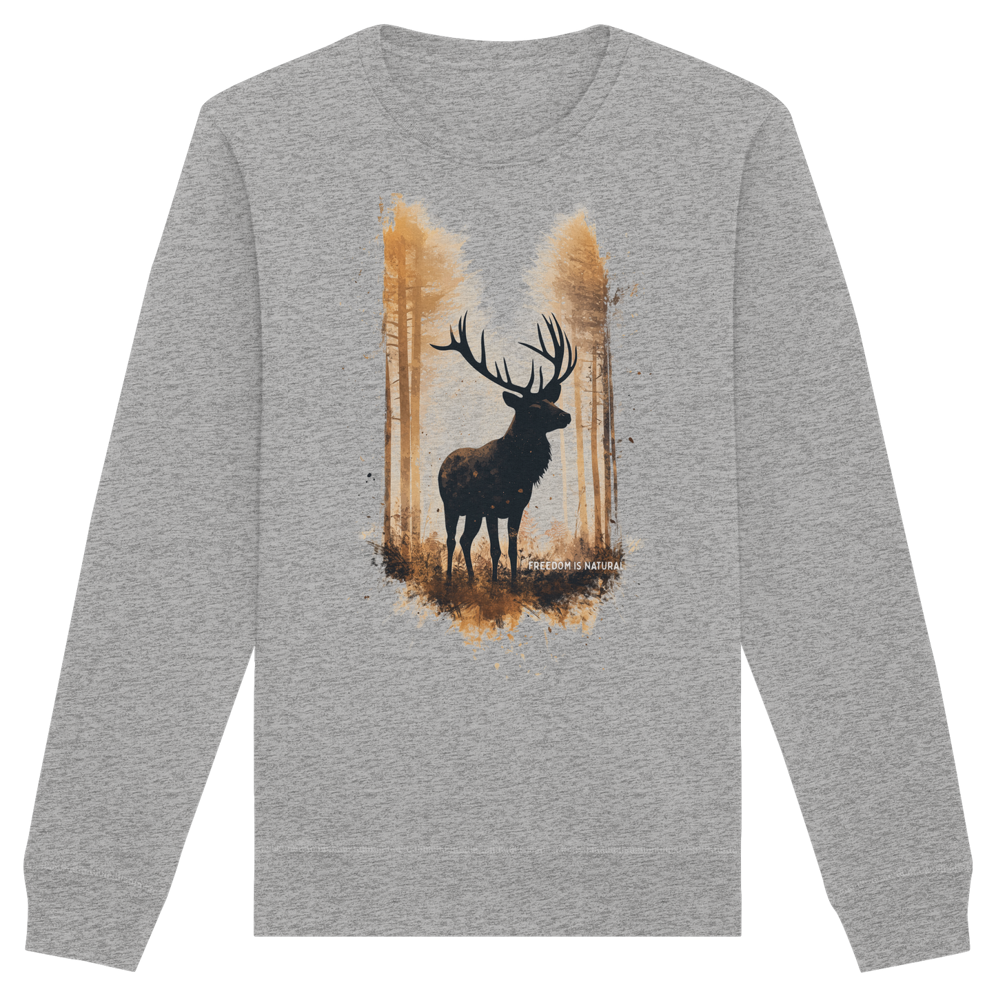 Hirsch Watercolor Style - Organic Basic Unisex Sweatshirt