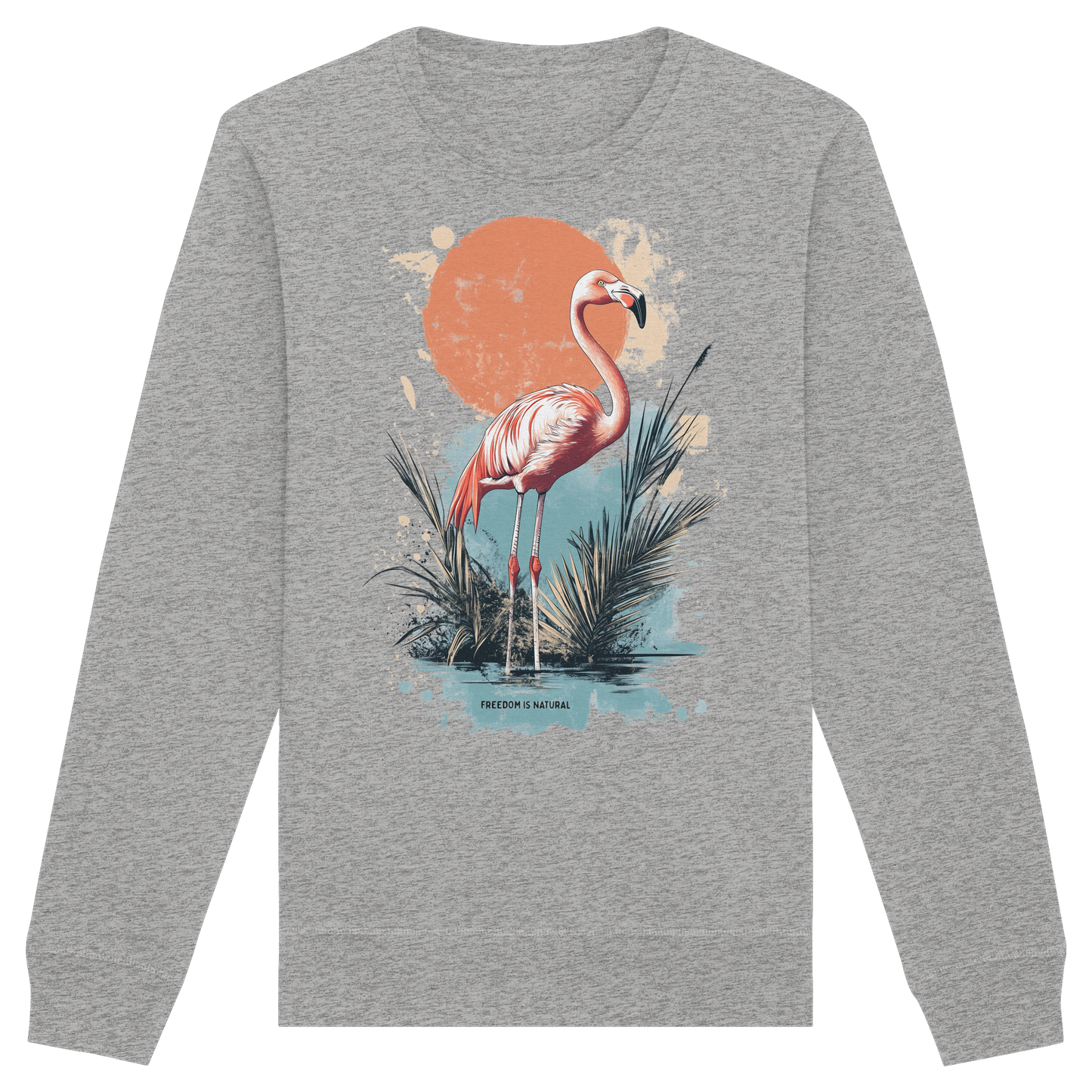Flamingo Watercolor Style - Organic Basic Unisex Sweatshirt