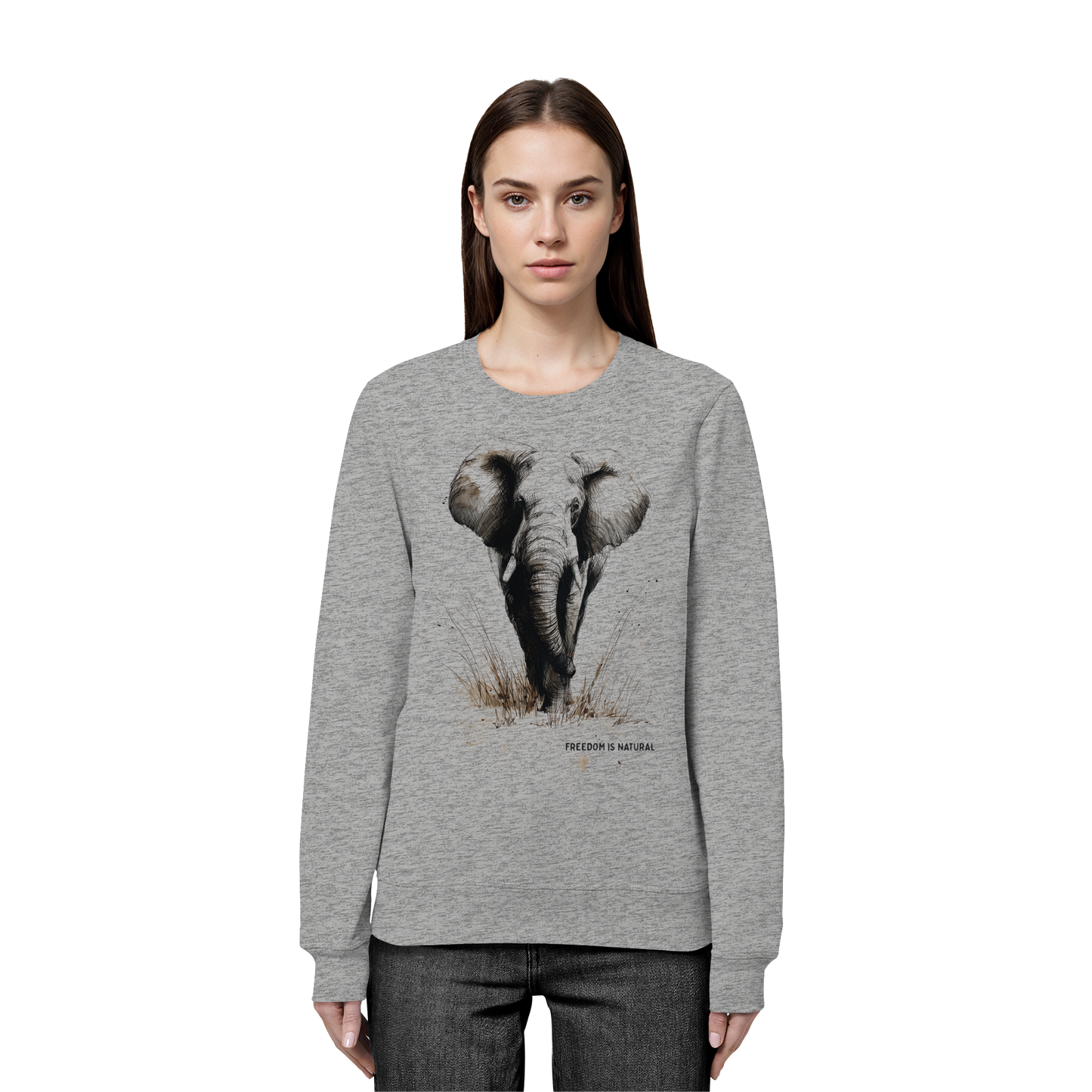Elefant Sketch Art Style - Organic Basic Unisex Sweatshirt