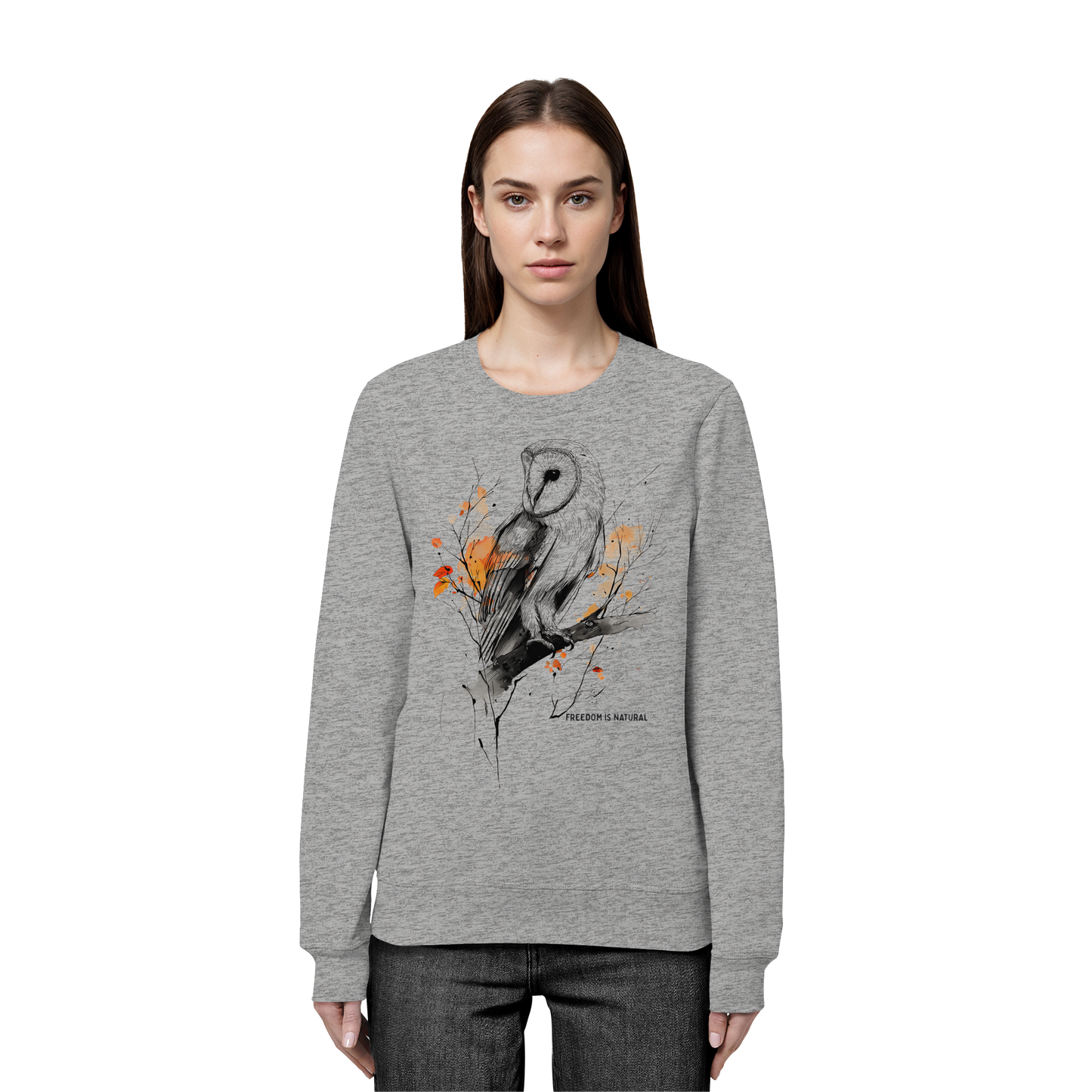 Eule Sketch Art Style - Organic Basic Unisex Sweatshirt
