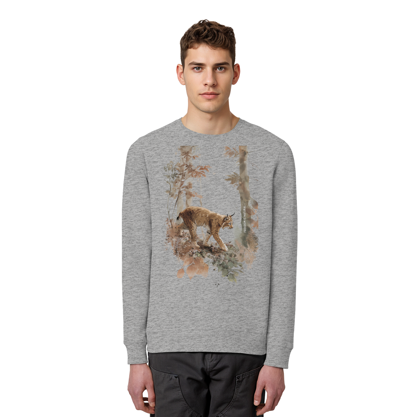 Luchs Watercolor Style - Organic Basic Unisex Sweatshirt