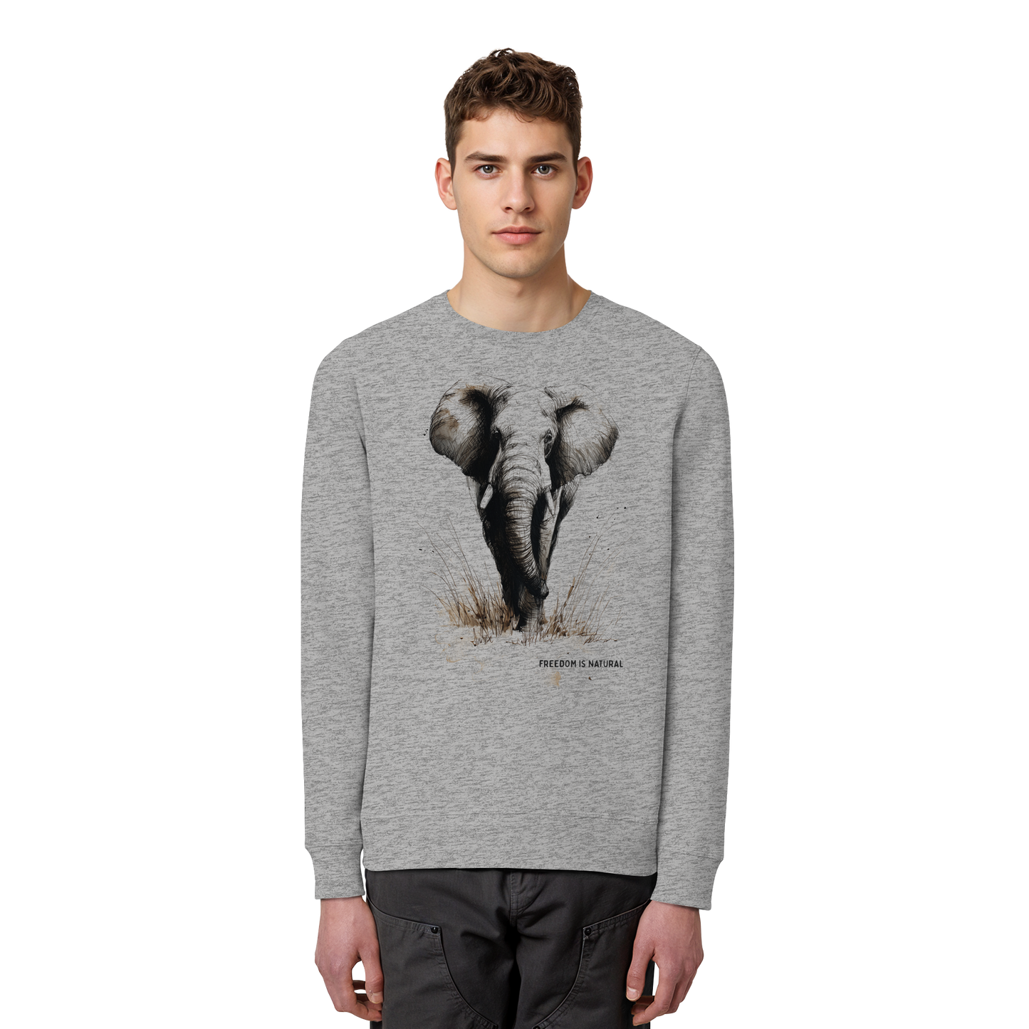 Elefant Sketch Art Style - Organic Basic Unisex Sweatshirt