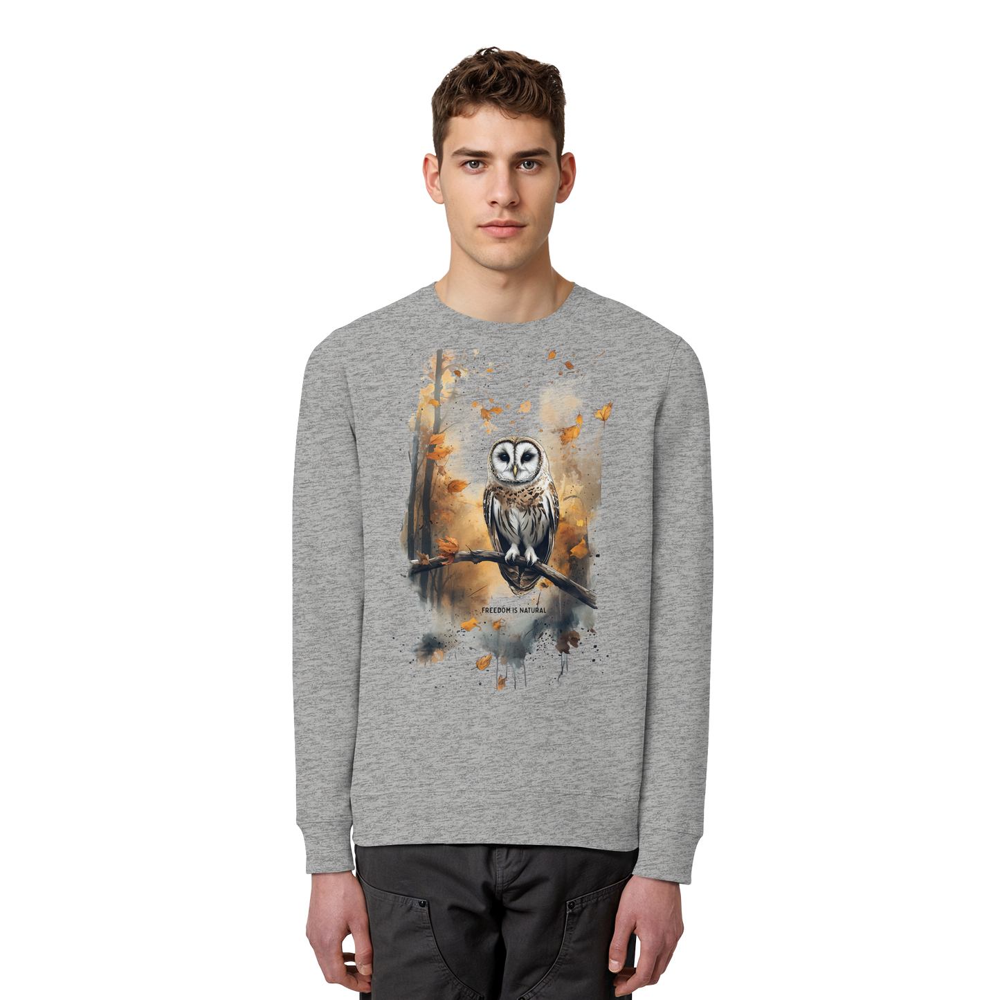 Eule Watercolor Style - Organic Basic Unisex Sweatshirt