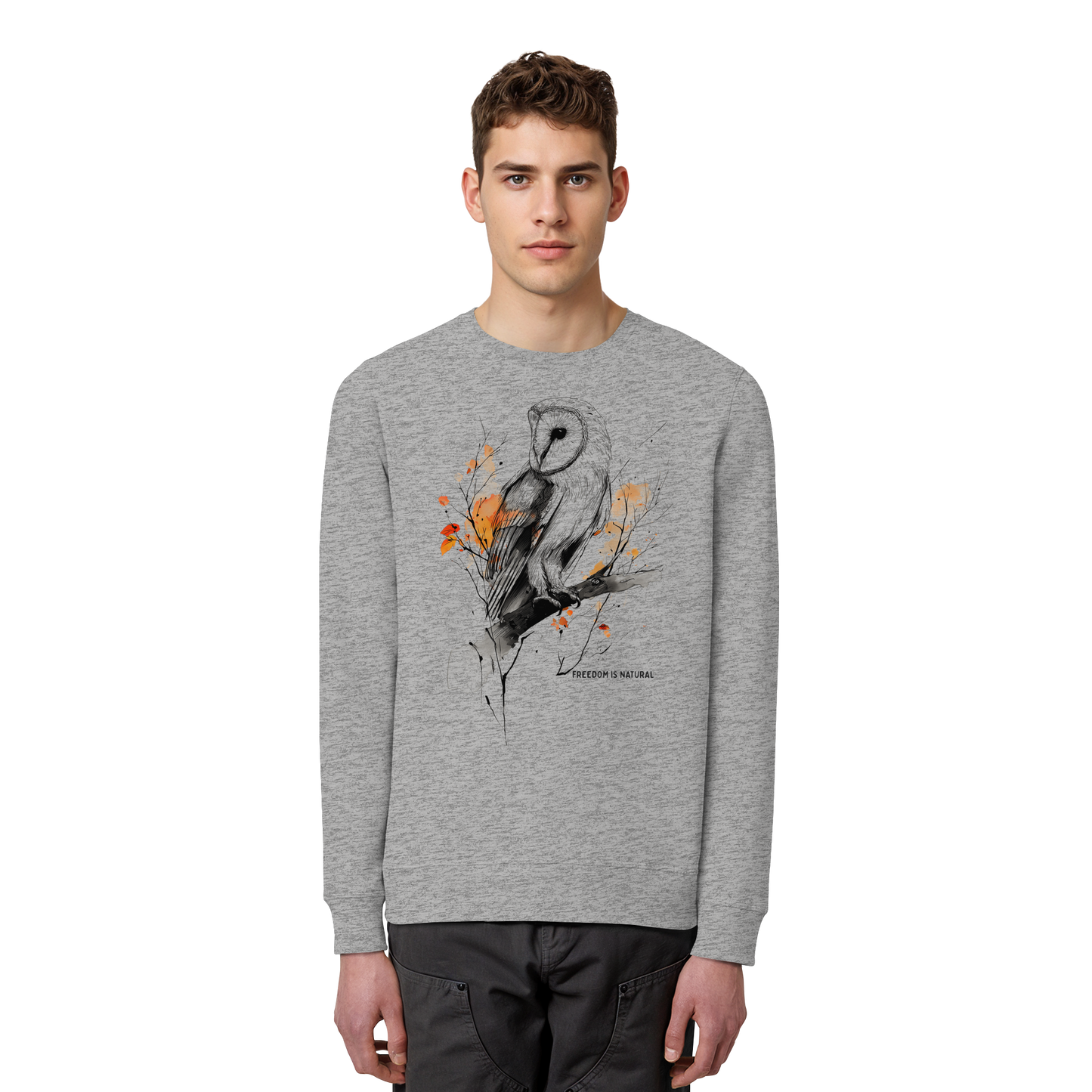 Eule Sketch Art Style - Organic Basic Unisex Sweatshirt