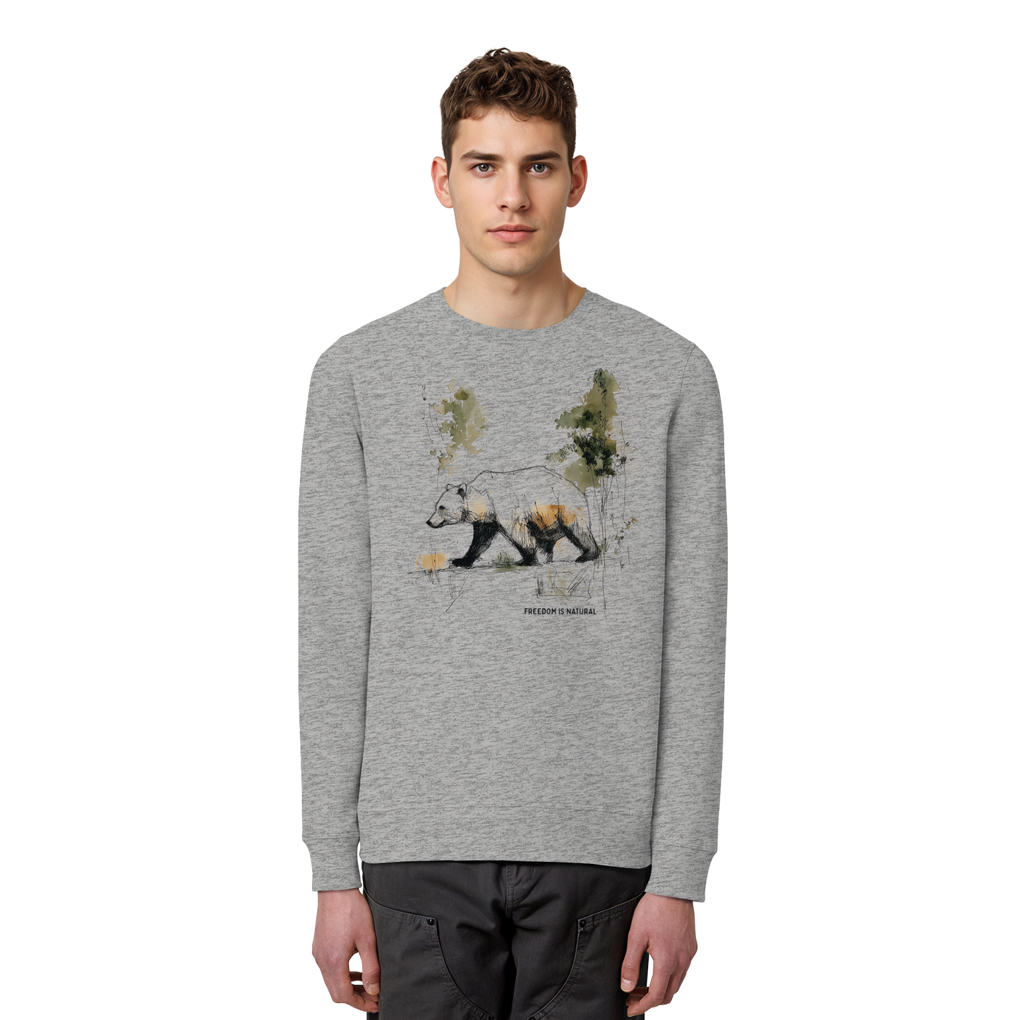 Bär Sketch Art Style - Organic Basic Unisex Sweatshirt
