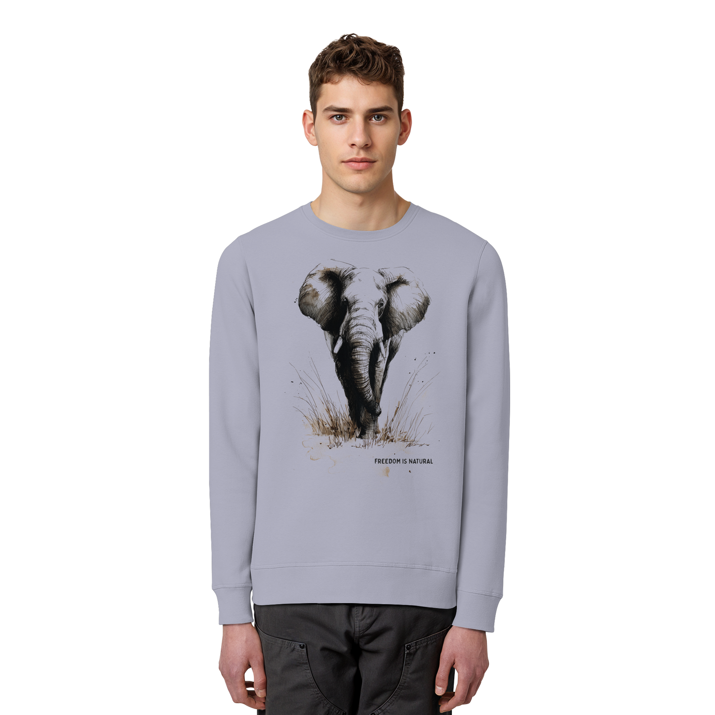 Elefant Sketch Art Style - Organic Basic Unisex Sweatshirt