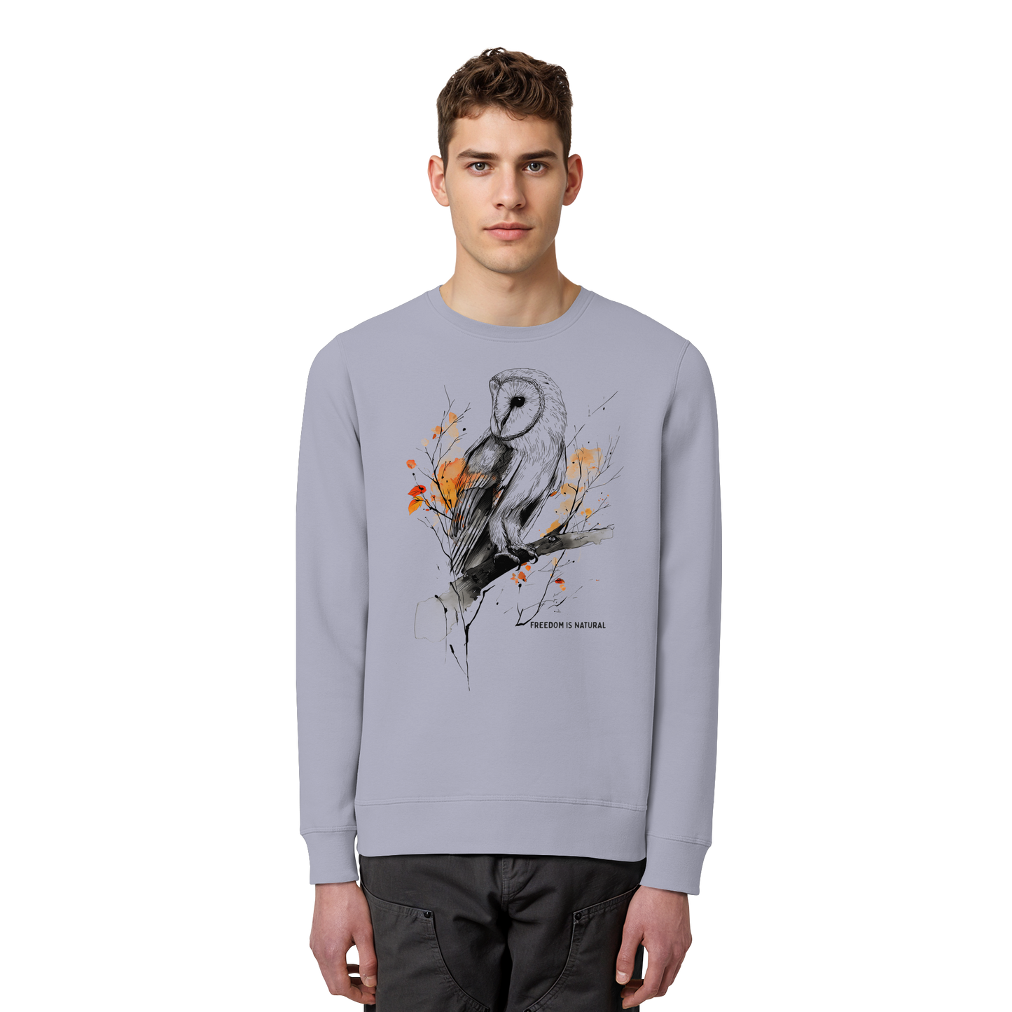 Eule Sketch Art Style - Organic Basic Unisex Sweatshirt