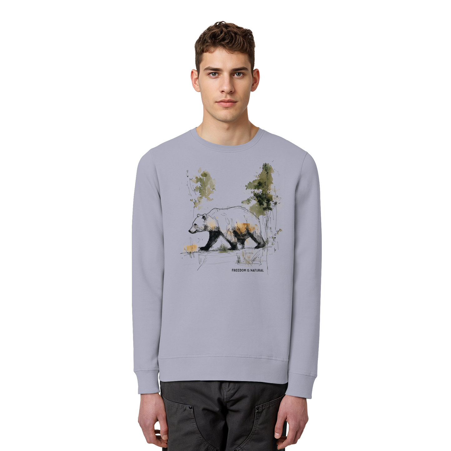 Bär Sketch Art Style - Organic Basic Unisex Sweatshirt