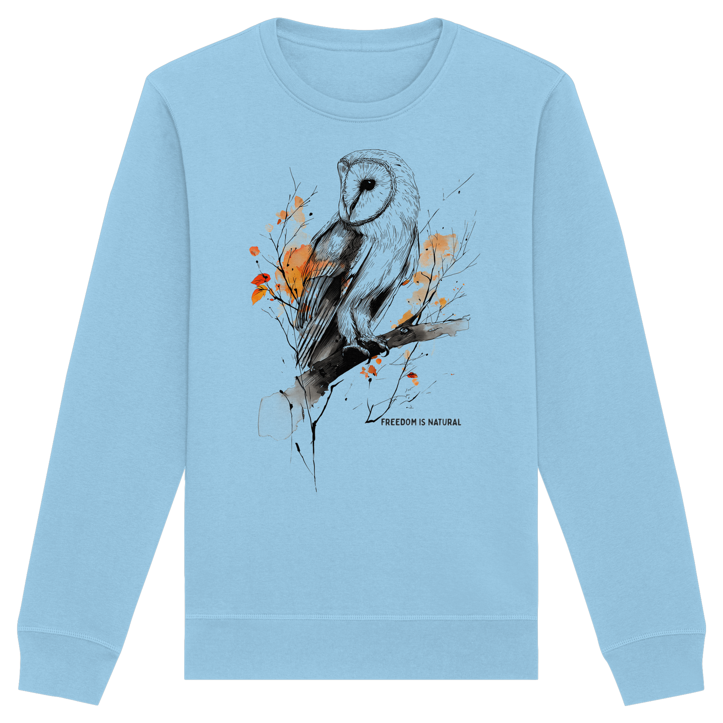Eule Sketch Art Style - Organic Basic Unisex Sweatshirt