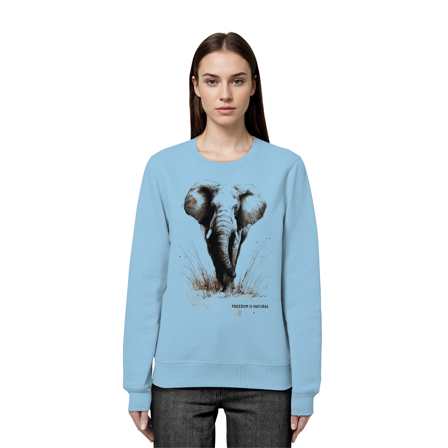 Elefant Sketch Art Style - Organic Basic Unisex Sweatshirt
