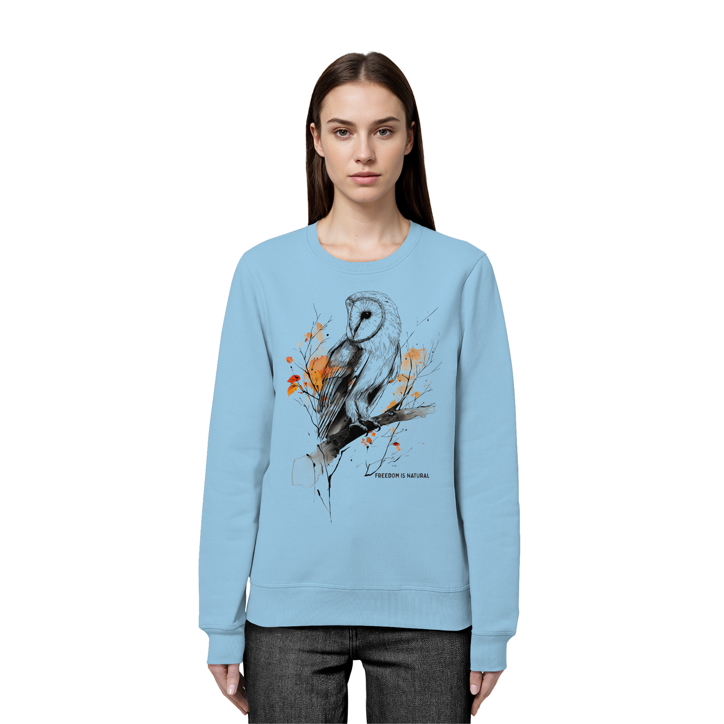 Eule Sketch Art Style - Organic Basic Unisex Sweatshirt
