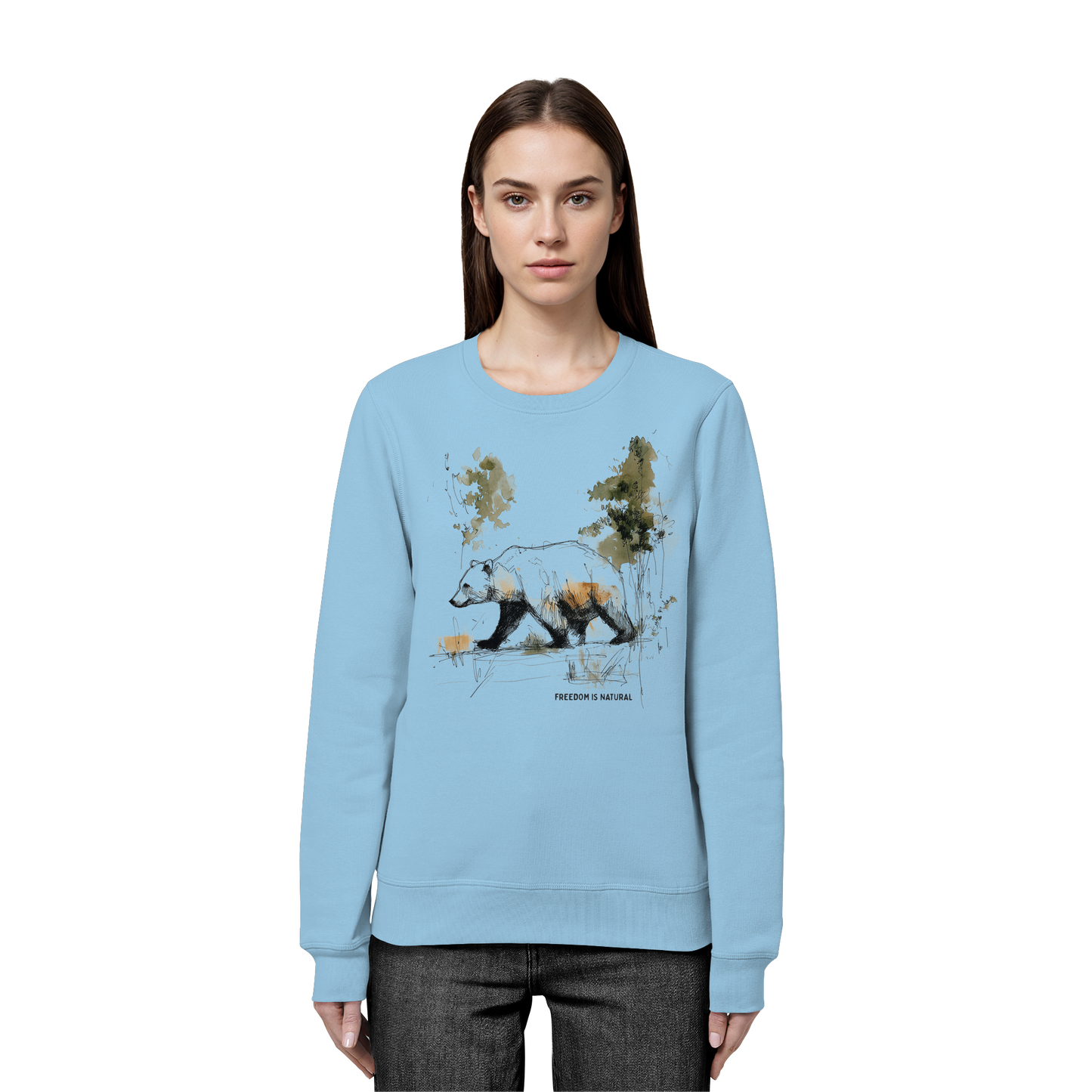 Bär Sketch Art Style - Organic Basic Unisex Sweatshirt