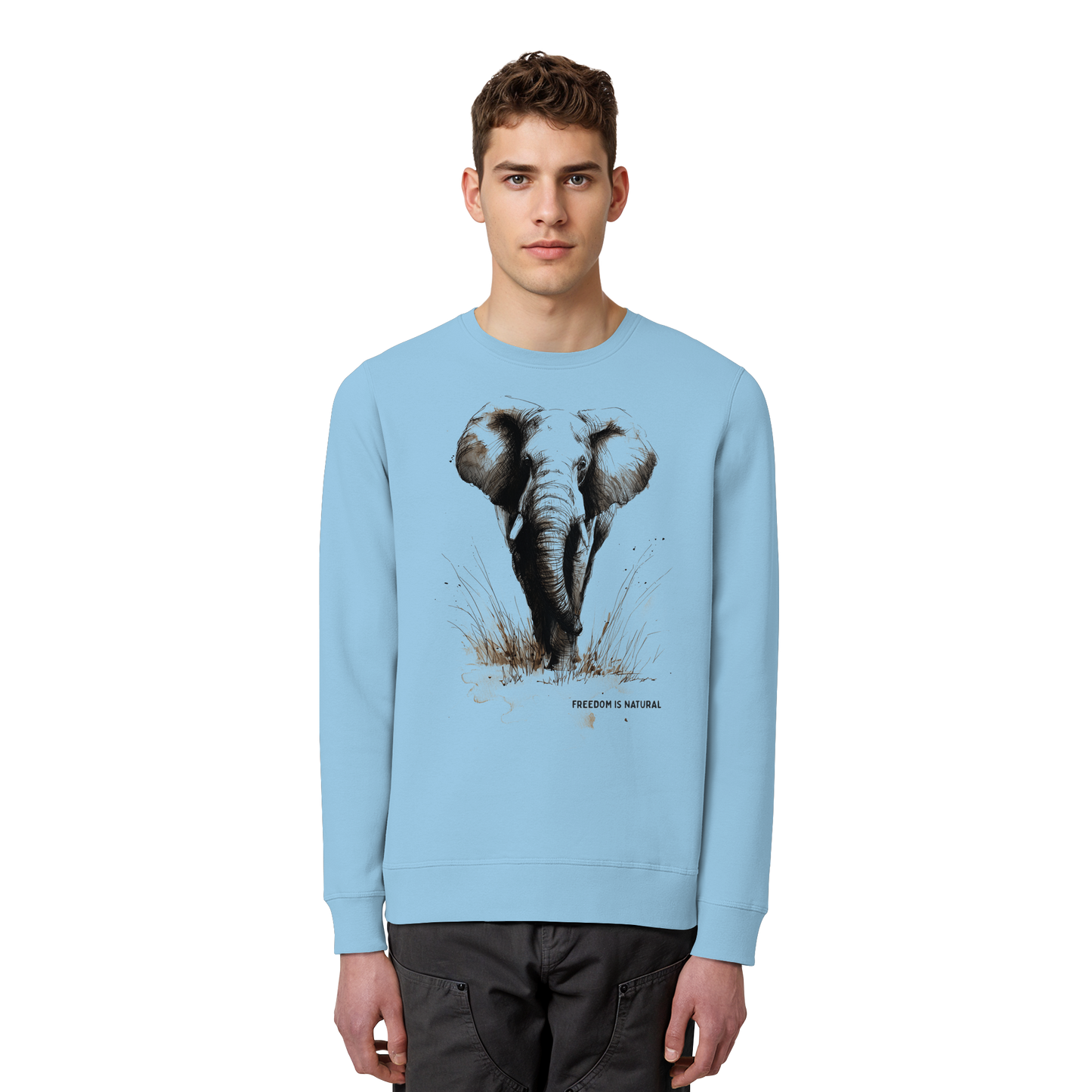 Elefant Sketch Art Style - Organic Basic Unisex Sweatshirt