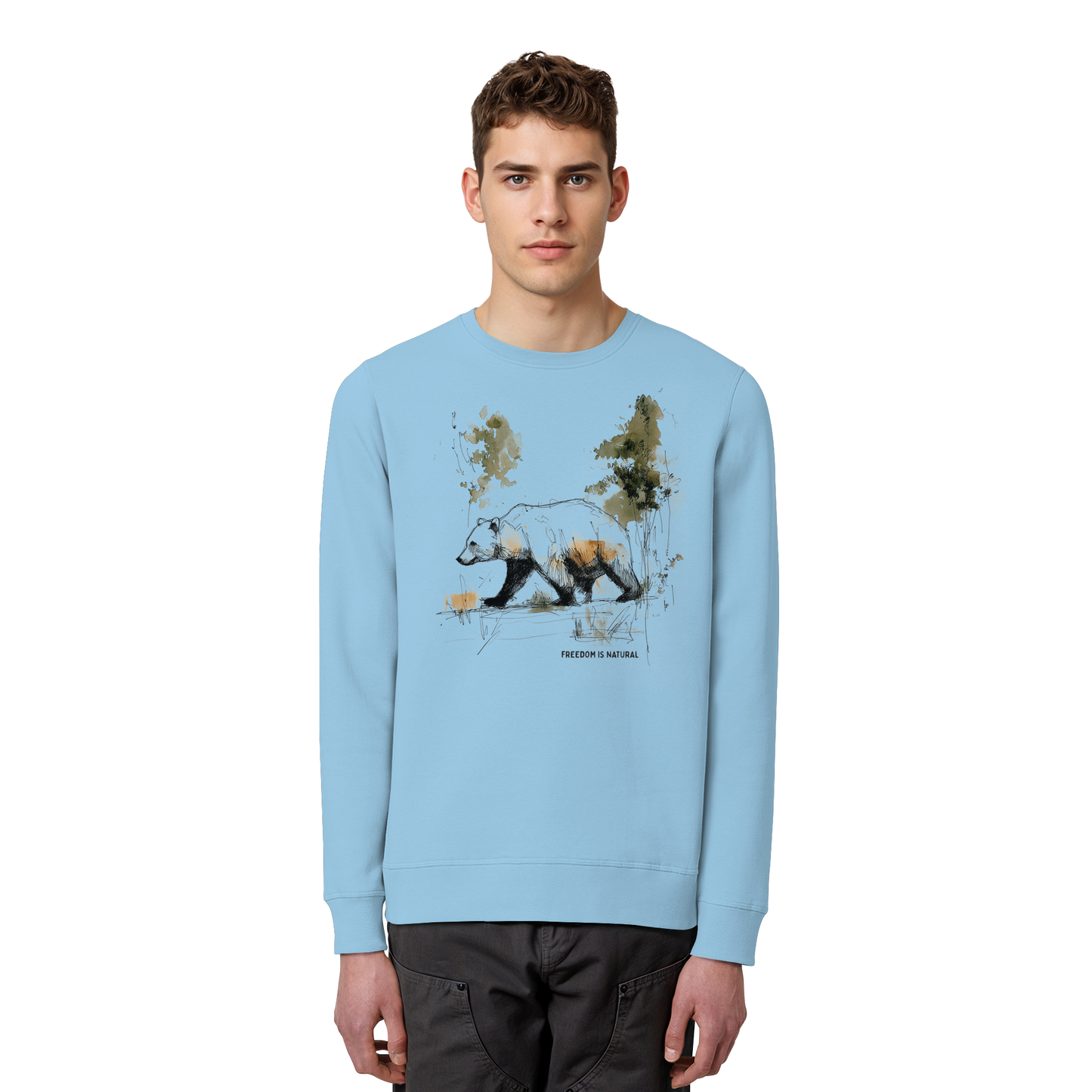 Bär Sketch Art Style - Organic Basic Unisex Sweatshirt