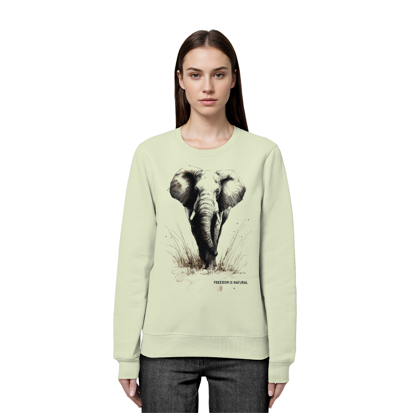 Elefant Sketch Art Style - Organic Basic Unisex Sweatshirt