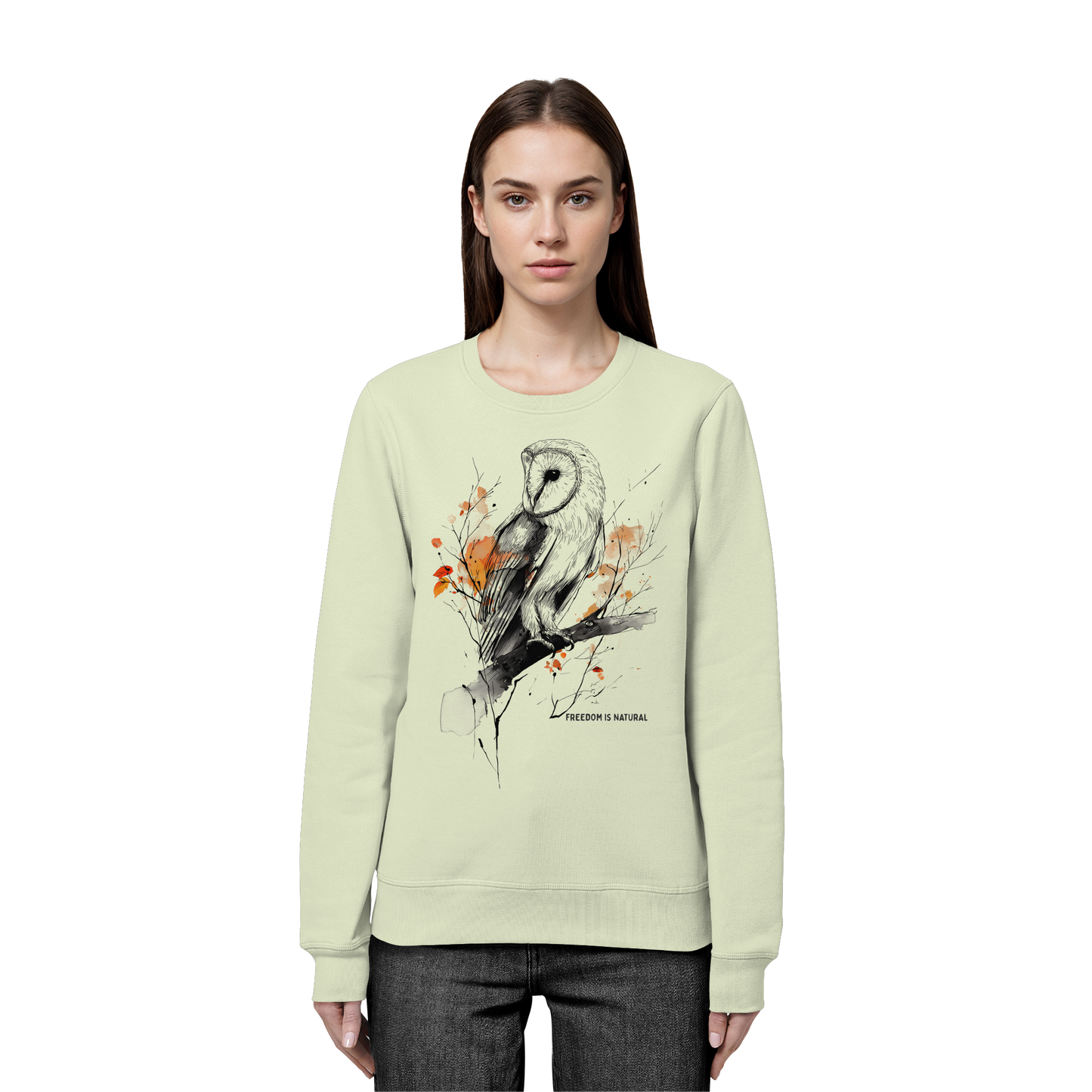 Eule Sketch Art Style - Organic Basic Unisex Sweatshirt