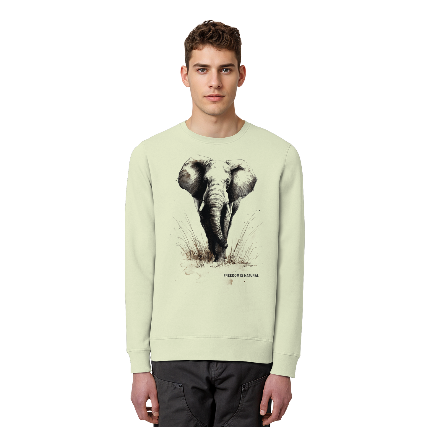 Elefant Sketch Art Style - Organic Basic Unisex Sweatshirt