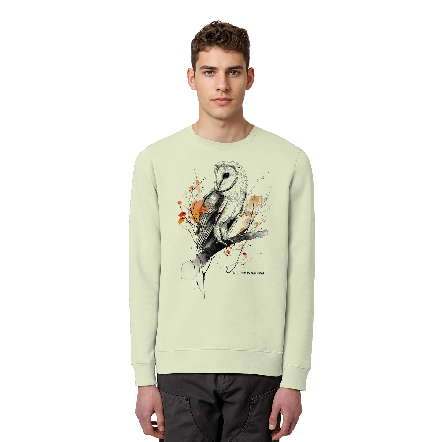 Eule Sketch Art Style - Organic Basic Unisex Sweatshirt