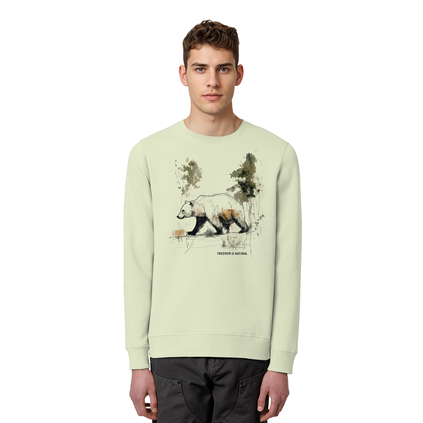Bär Sketch Art Style - Organic Basic Unisex Sweatshirt