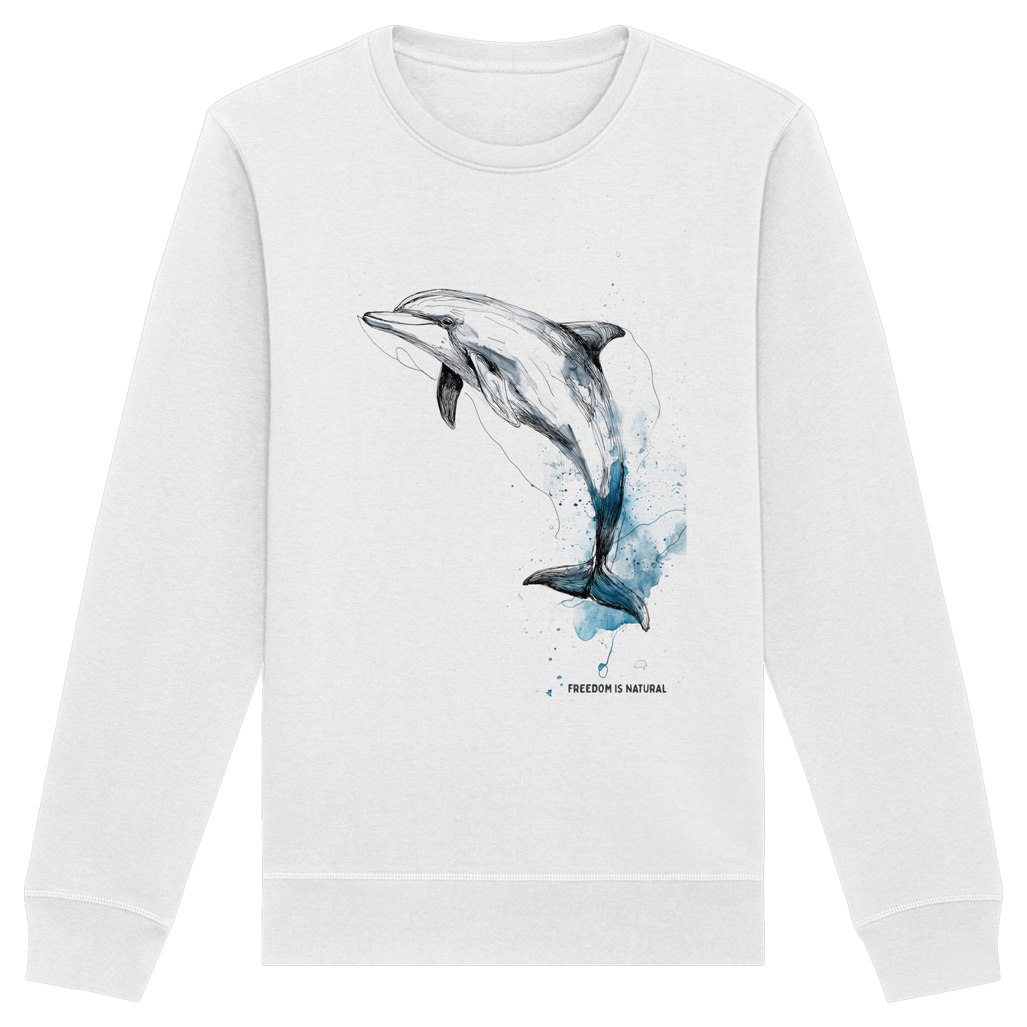 Delphin Watercolor Style Damen - Organic Basic Unisex Sweatshirt