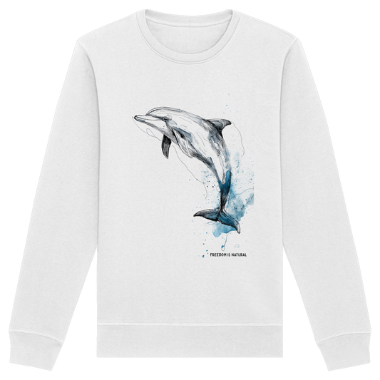 Delphin Watercolor Style Damen - Organic Basic Unisex Sweatshirt