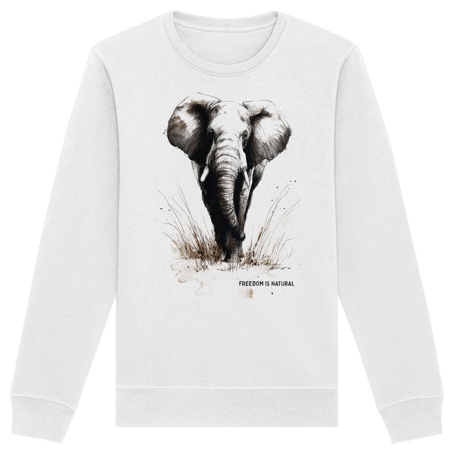 Elefant Sketch Art Style - Organic Basic Unisex Sweatshirt